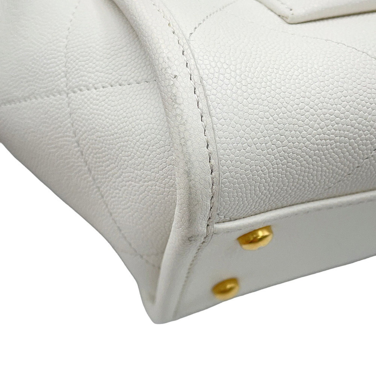 Chanel White Grained Calfskin Shoulder Bag Tote Bag (Pre-Owned)
