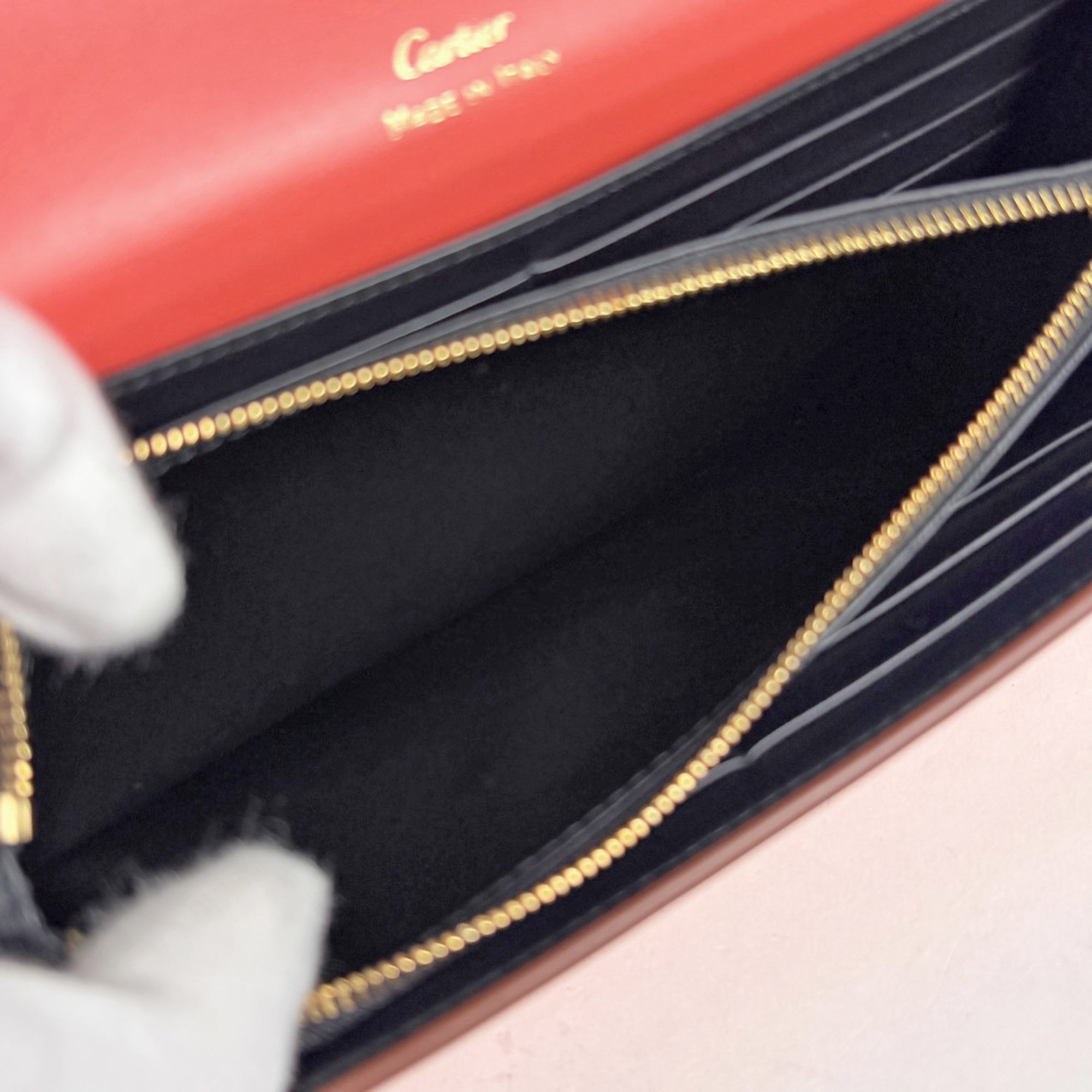 Cartier C De Cartier Salmon Pink Leather Long Wallet (Bi-Fold) (Pre-Owned)