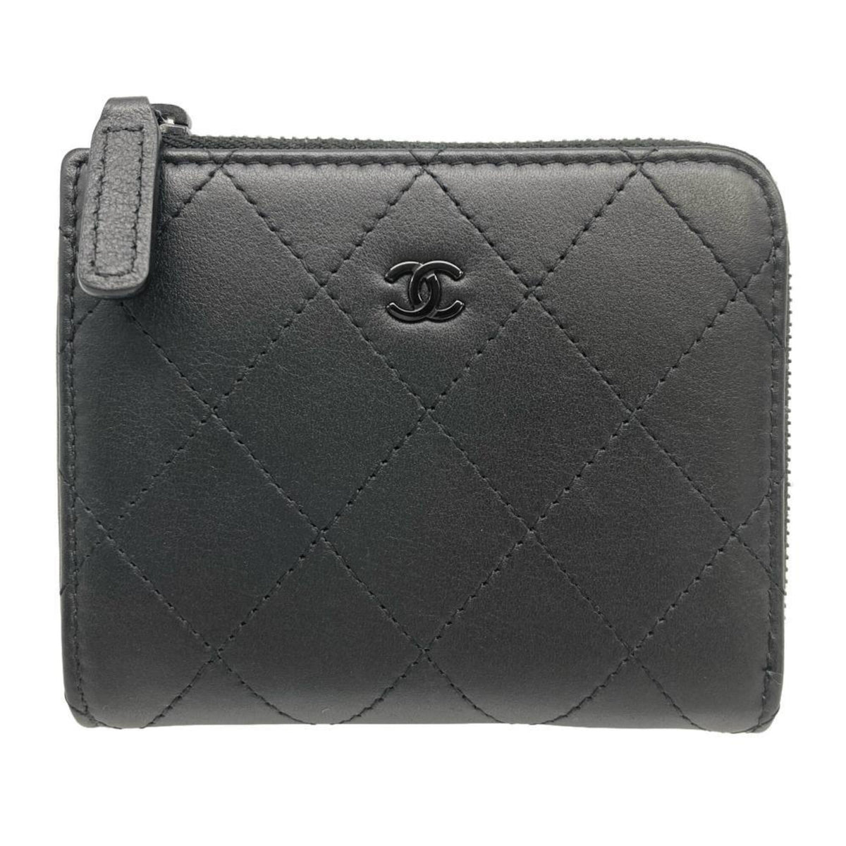 Chanel Black Leather Coin Purse/Coin Case (Pre-Owned)
