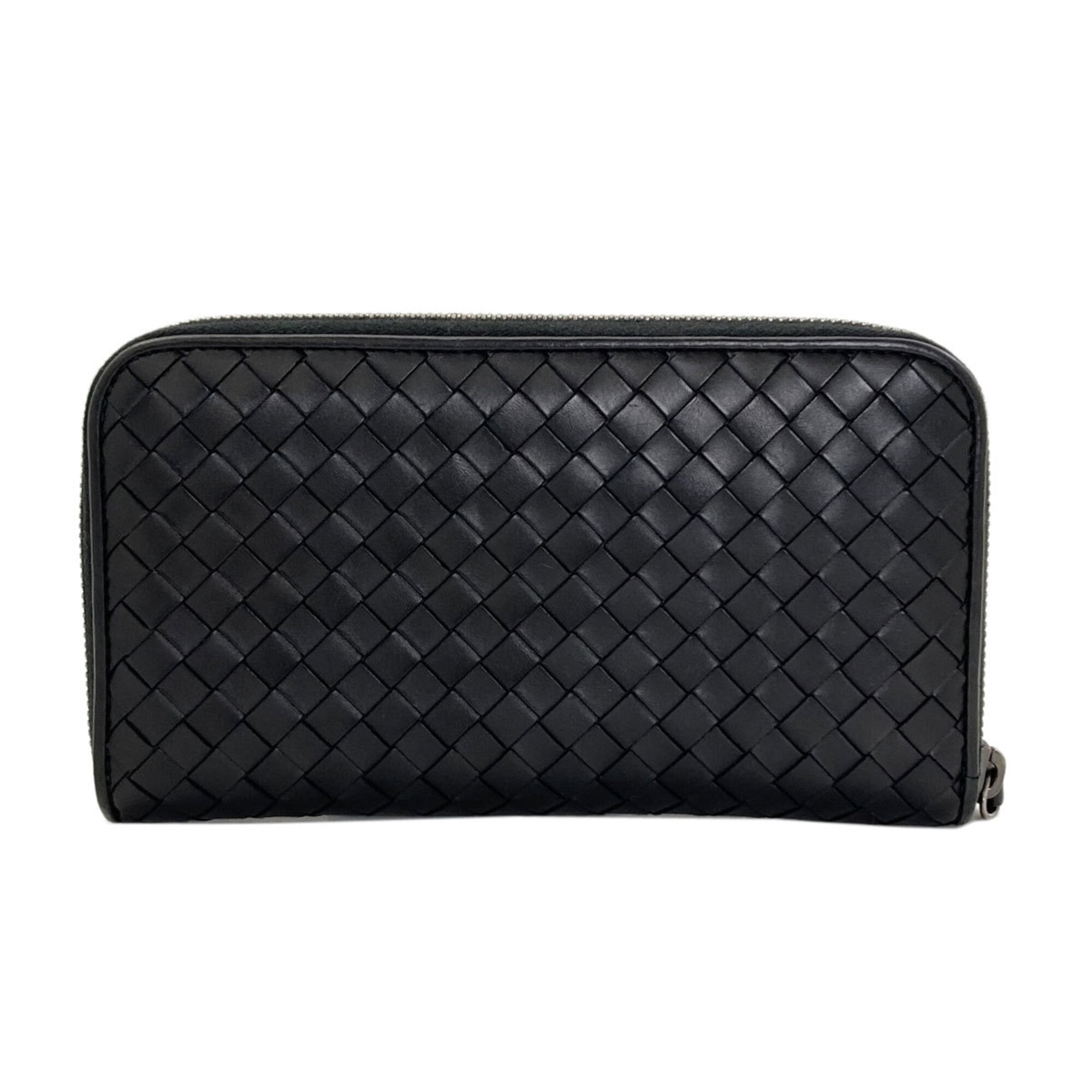 Bottega Veneta Black Leather Long Wallet (Bi-Fold) (Pre-Owned)
