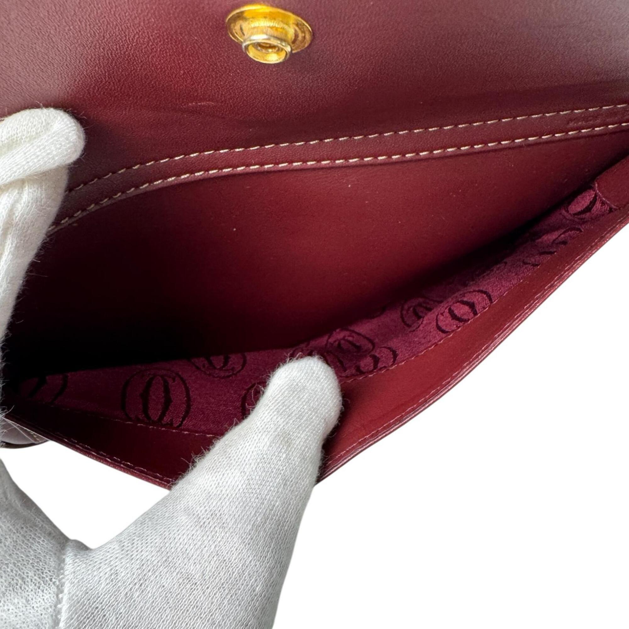 Cartier Bordeaux Leather Shoulder Bag (Pre-Owned)
