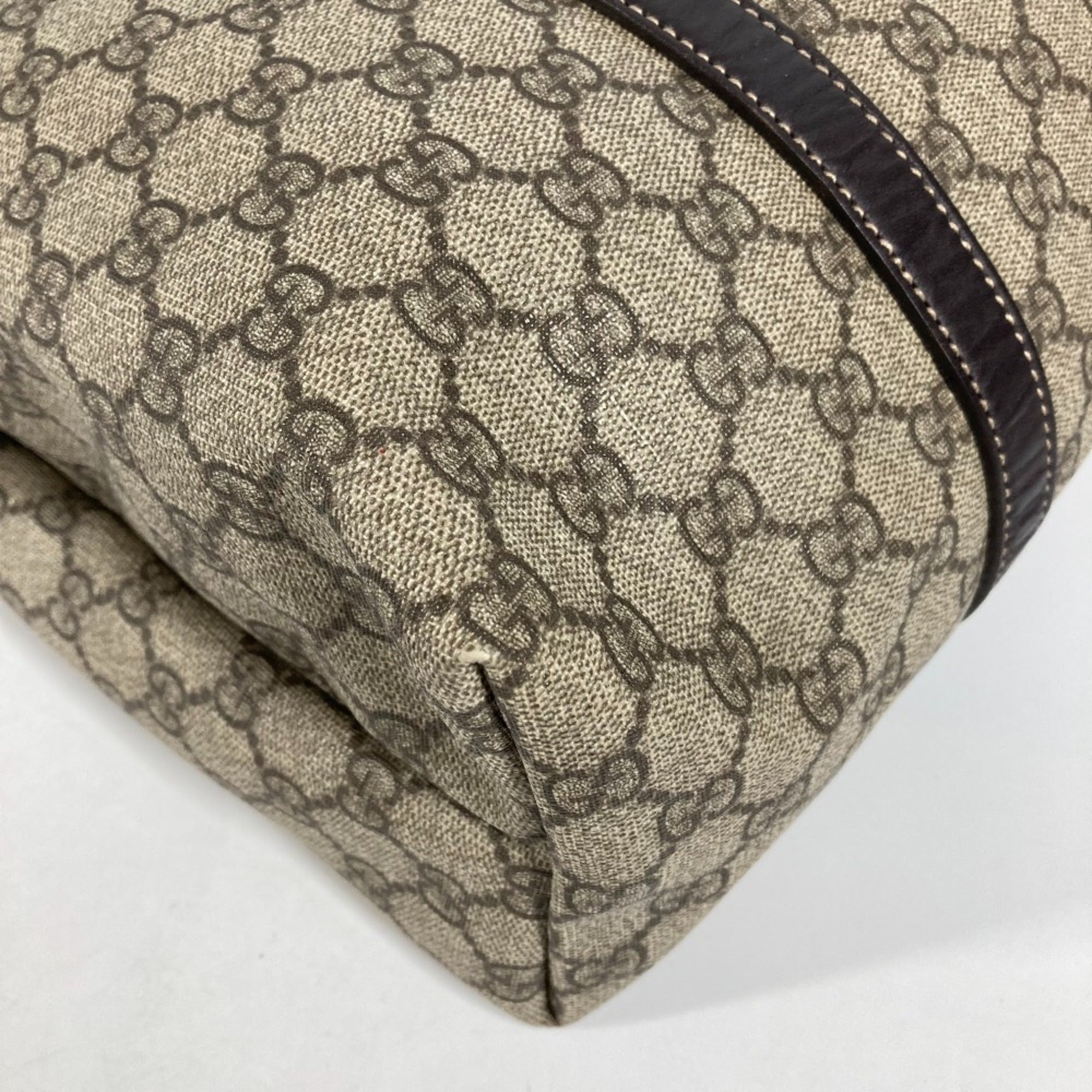 Gucci Gg Plus Beige Dark Brown Gg Plus Shoulder Bag Tote Bag (Pre-Owned)