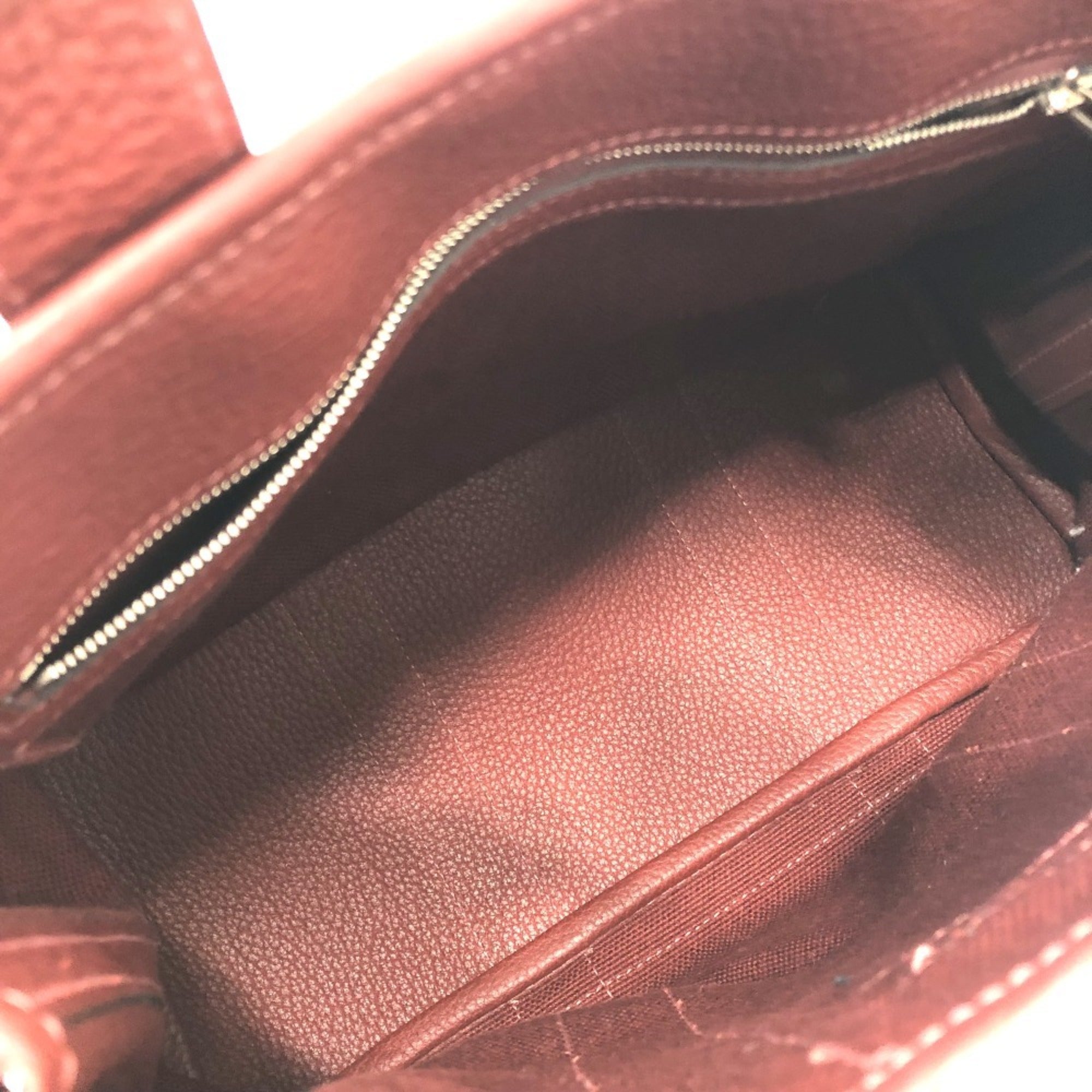 Hermes Bordeaux Canvas Leather Tote Bag (Pre-Owned)