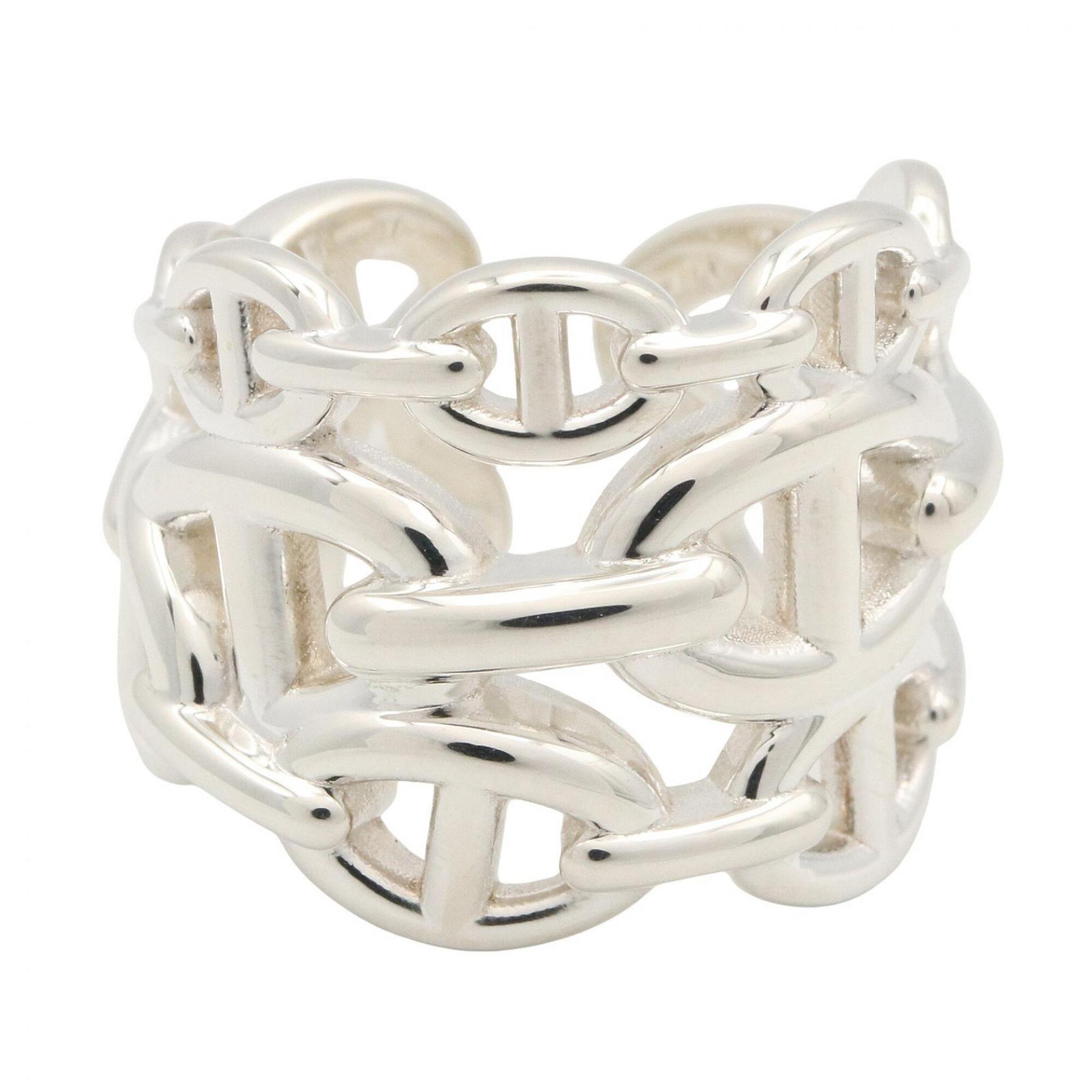Hermes Silver Silver 925 Band Ring (Pre-Owned)