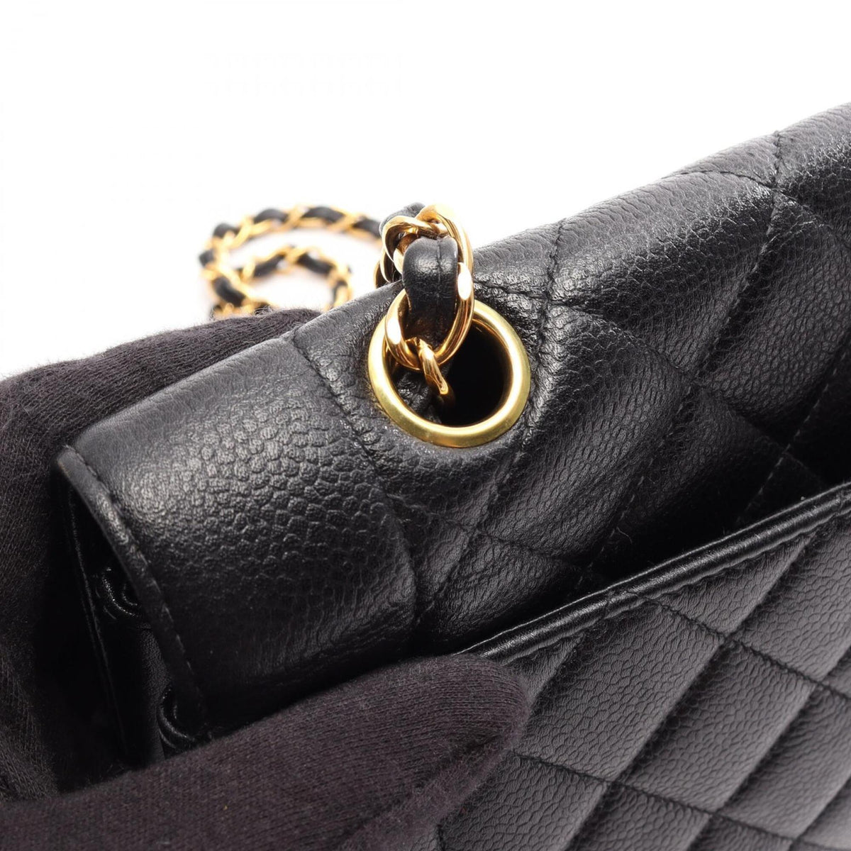 Chanel Black Grained Calfskin Handbag Shoulder Bag (Pre-Owned)