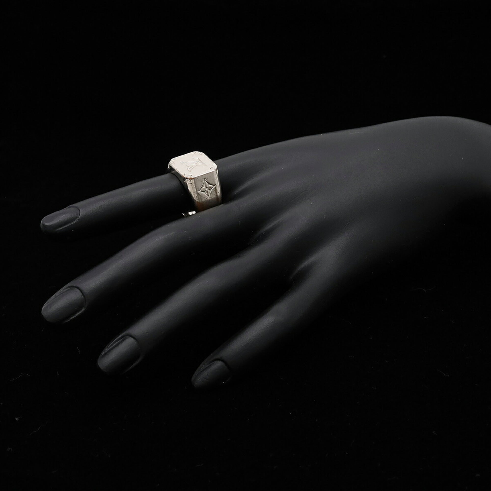 Louis Vuitton Silver Metal Band Ring (Pre-Owned)