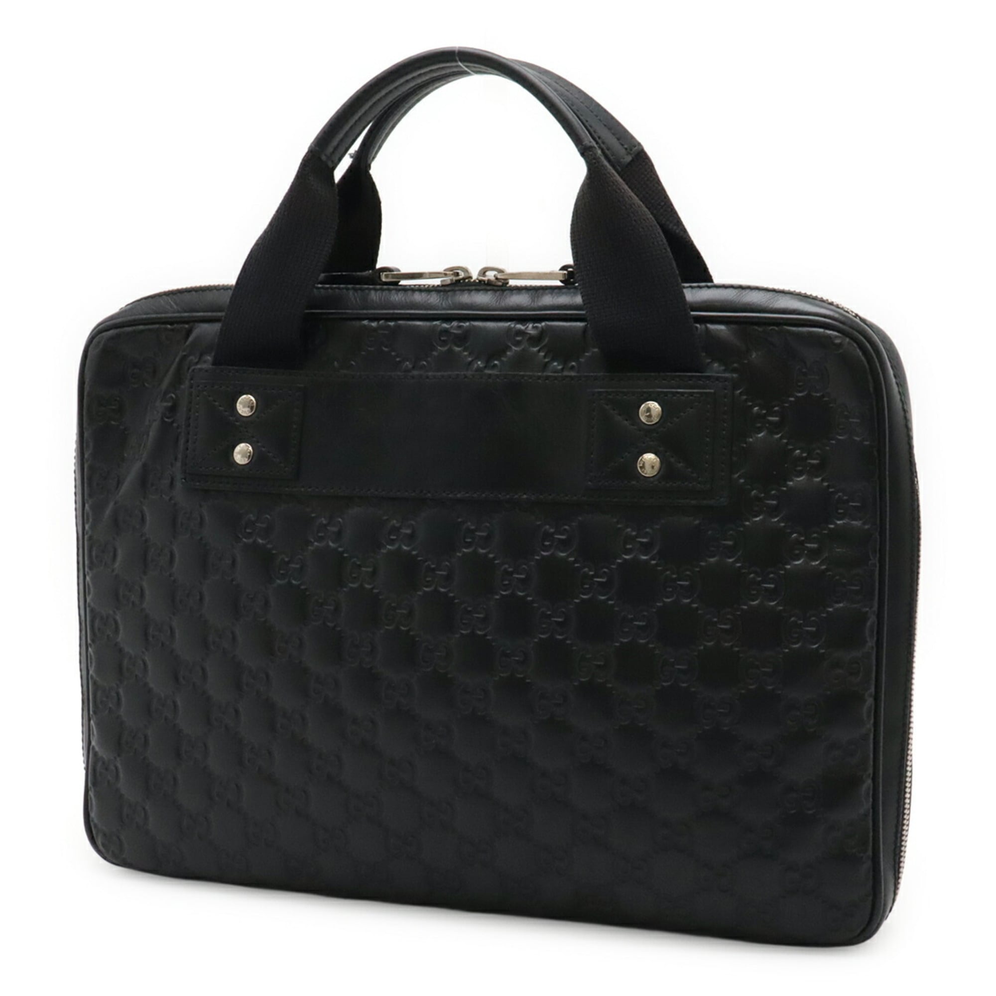 Gucci Black Rubber Leather Laptop Bag (Pre-Owned)
