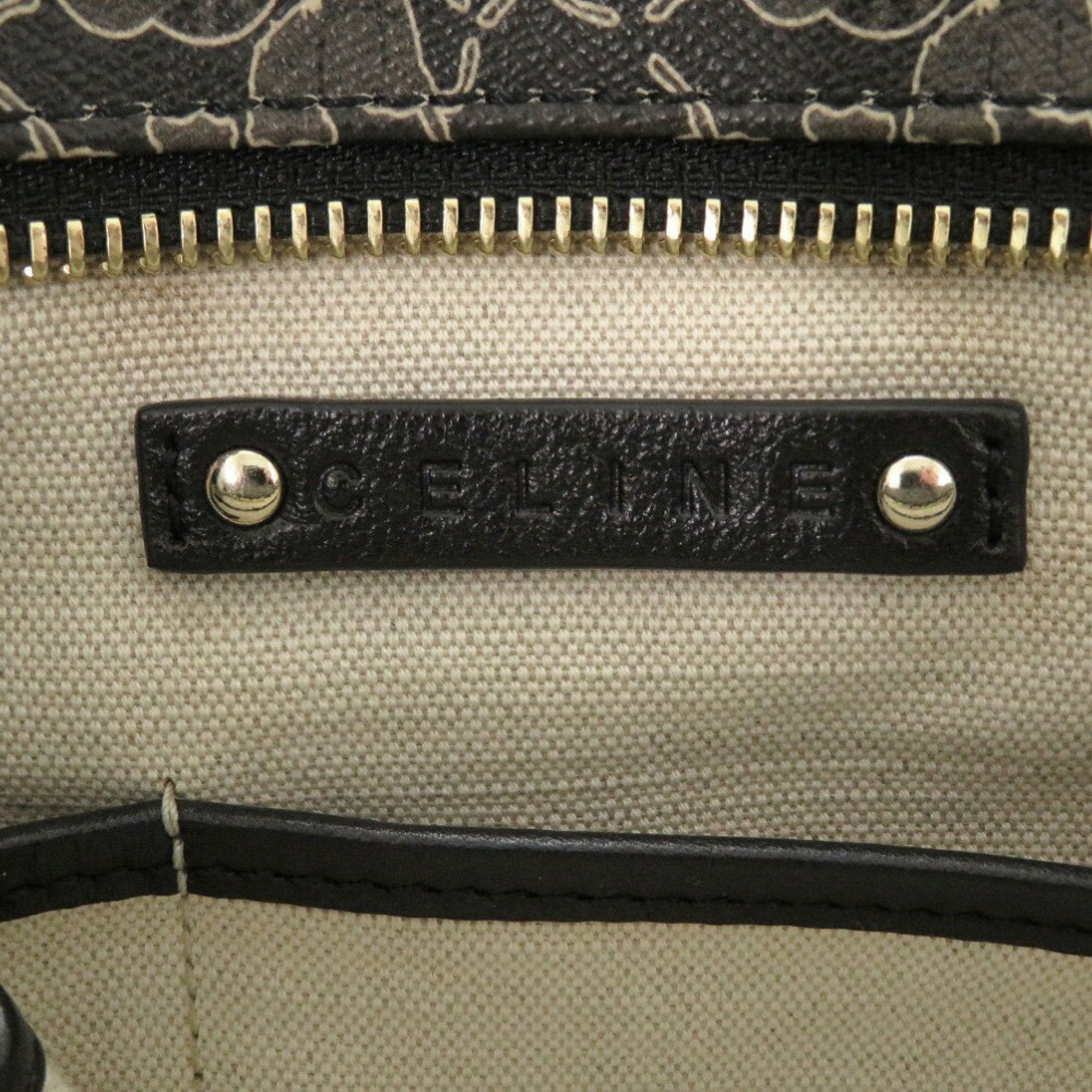 Celine Black Brown Pvc Leather Handbag (Pre-Owned)