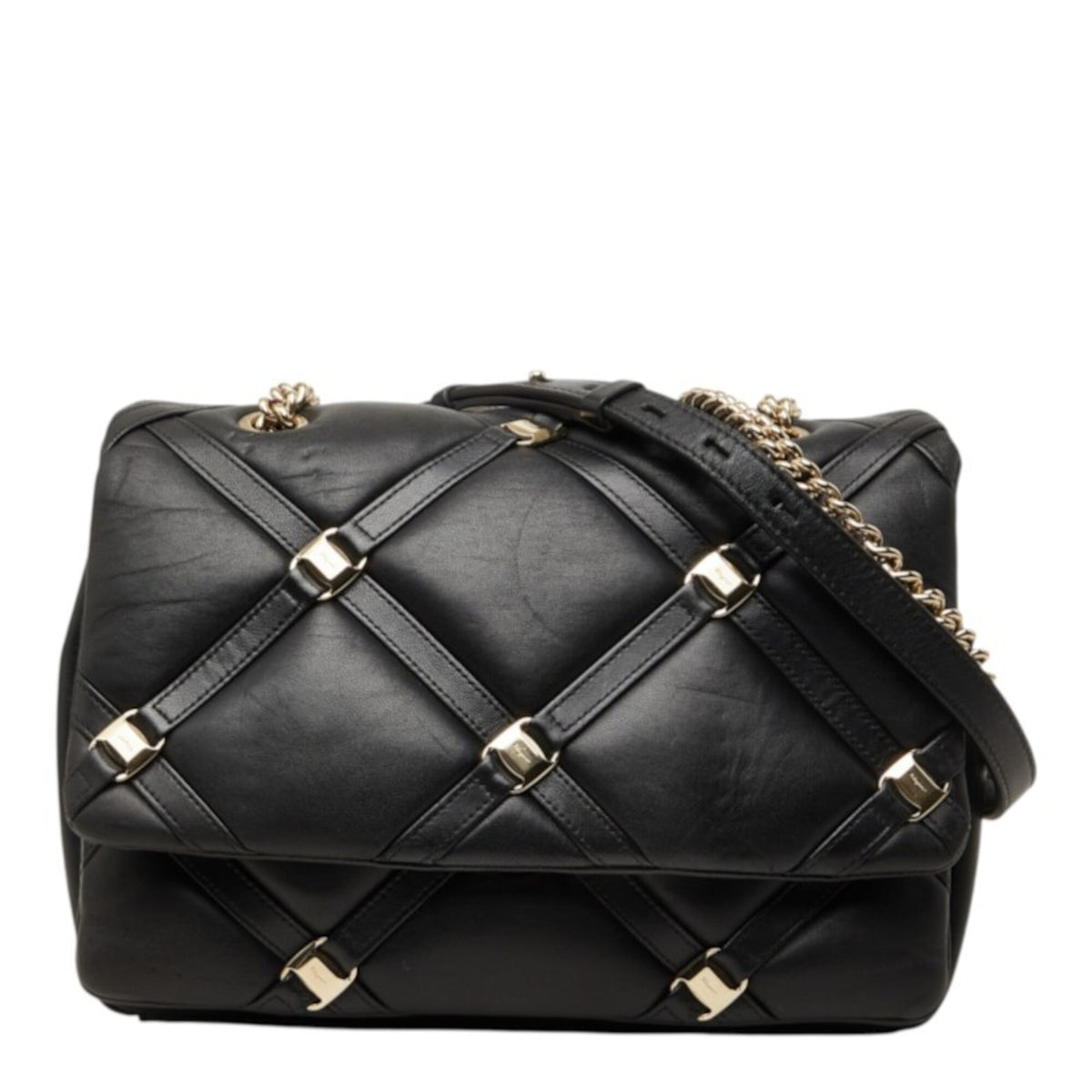 Salvatore Ferragamo Black Leather Shoulder Bag (Pre-Owned)