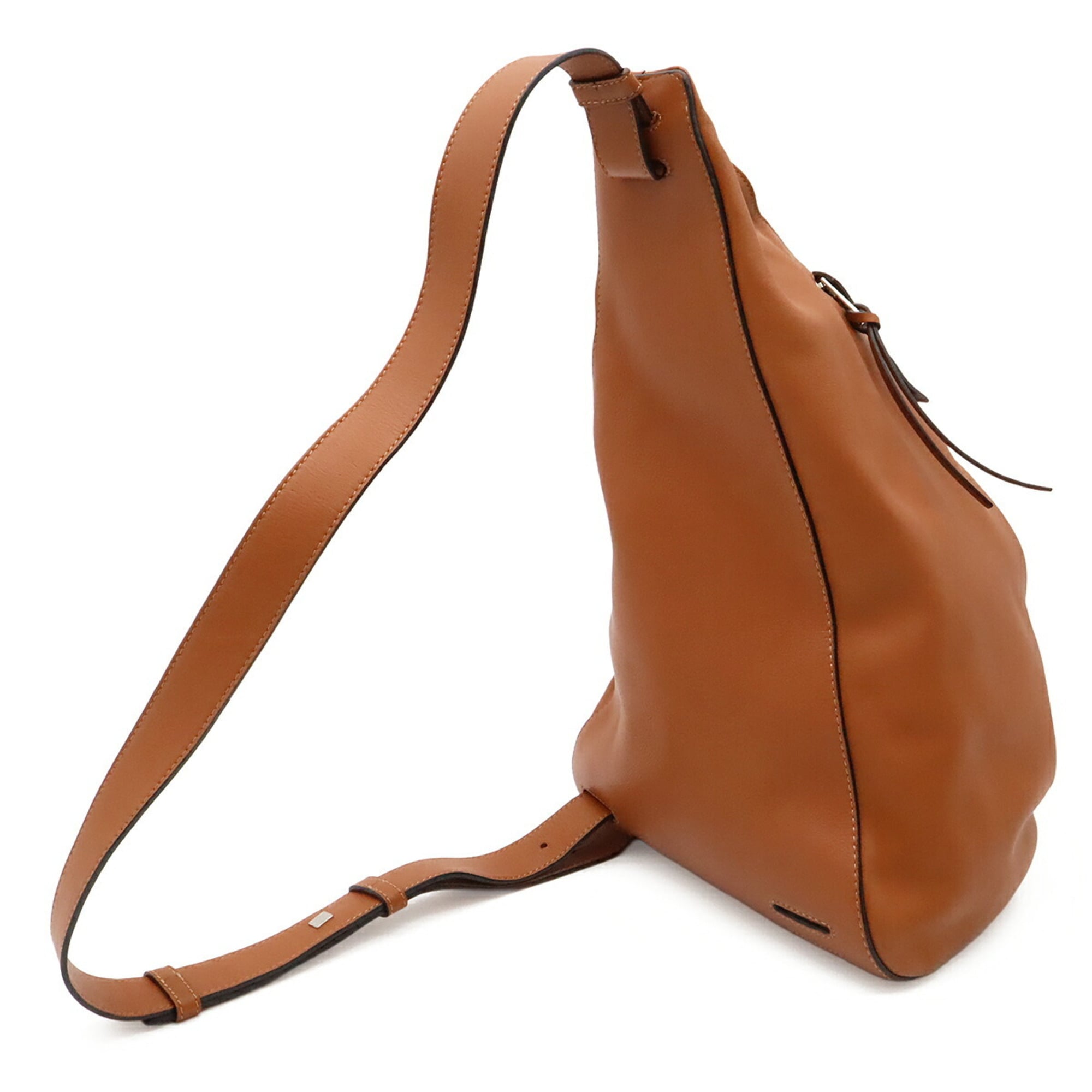Loewe Anton Brown Leather Shoulder Bag Sling Bag (Pre-Owned)