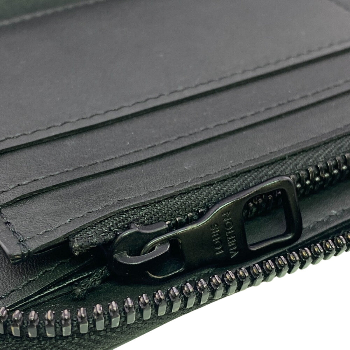 Louis Vuitton Monogram Black Green Purple Leather Long Wallet (Bi-Fold) (Pre-Owned)