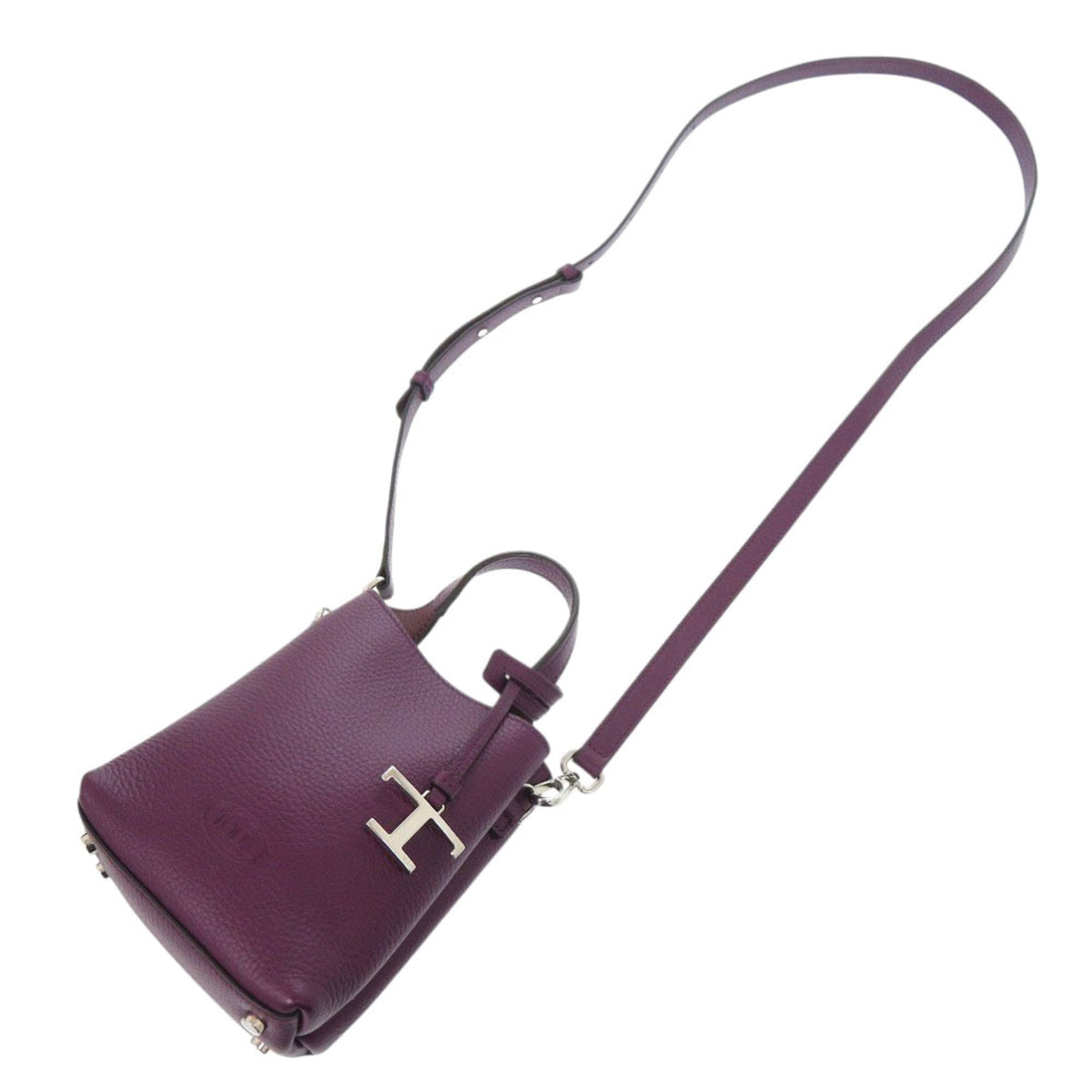 Tod's Purple Leather Handbag Shoulder Bag (Pre-Owned)