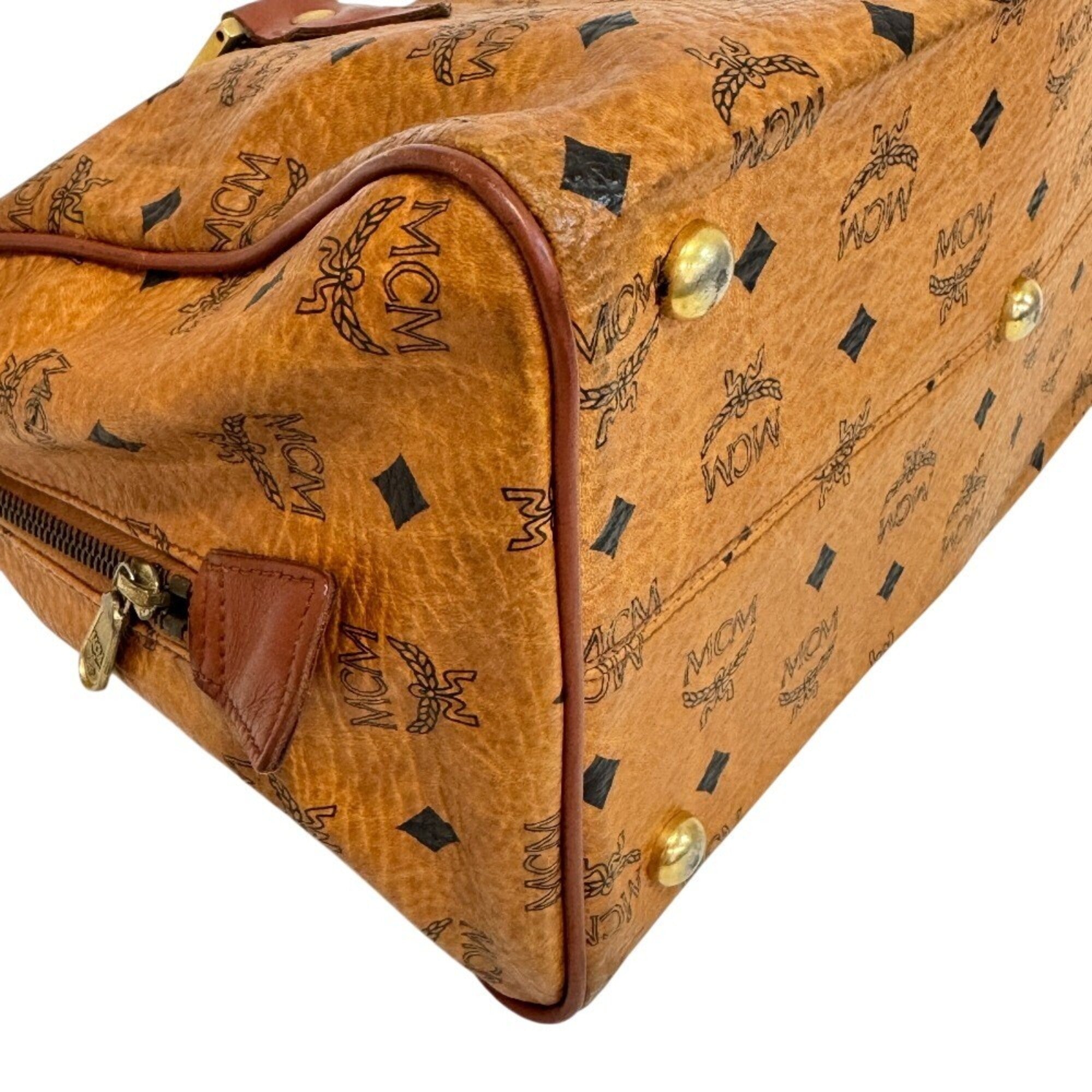 Mcm Brown Leather Boston Bag (Pre-Owned)