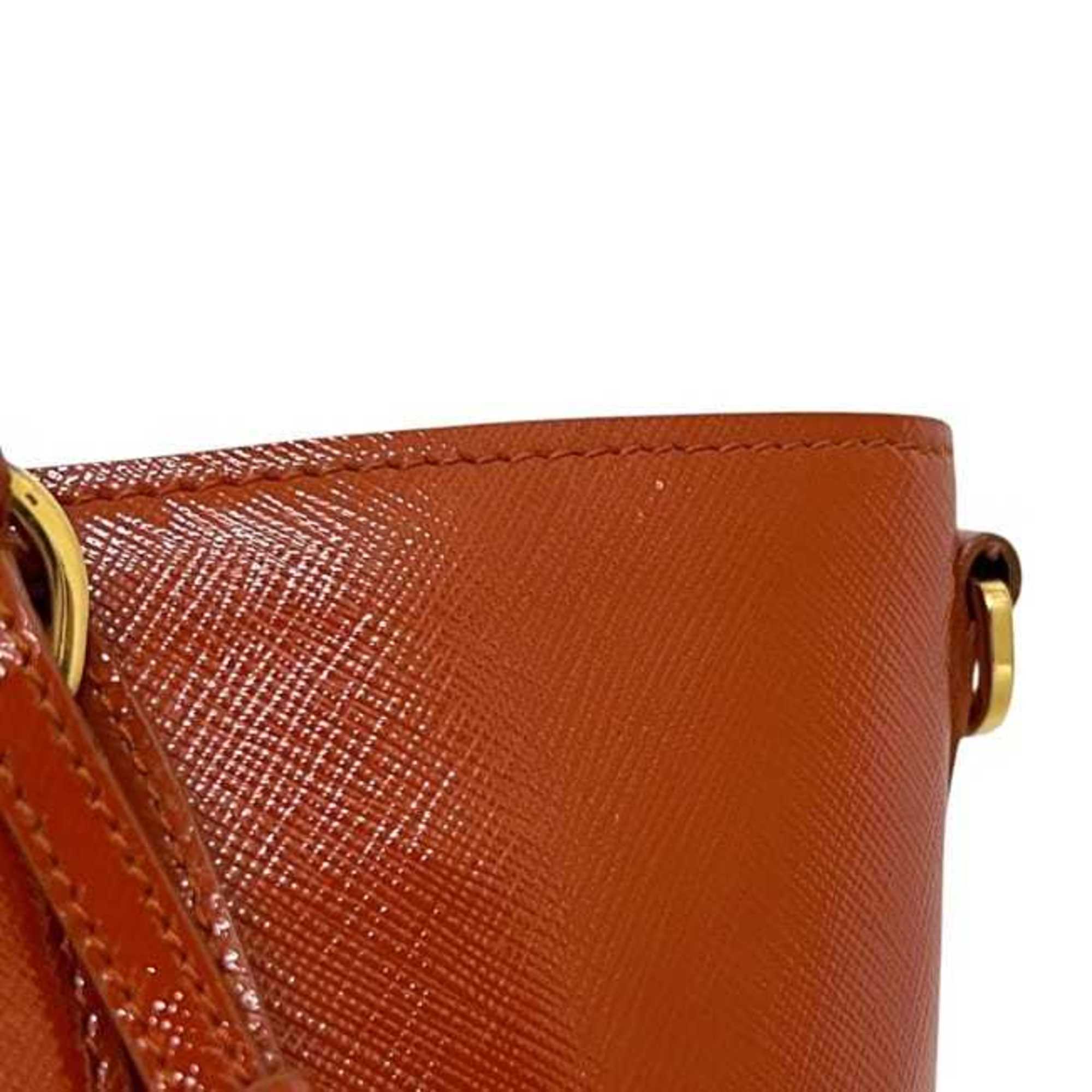 Prada Orange Patent Leather Leather Handbag Tote Bag (Pre-Owned)