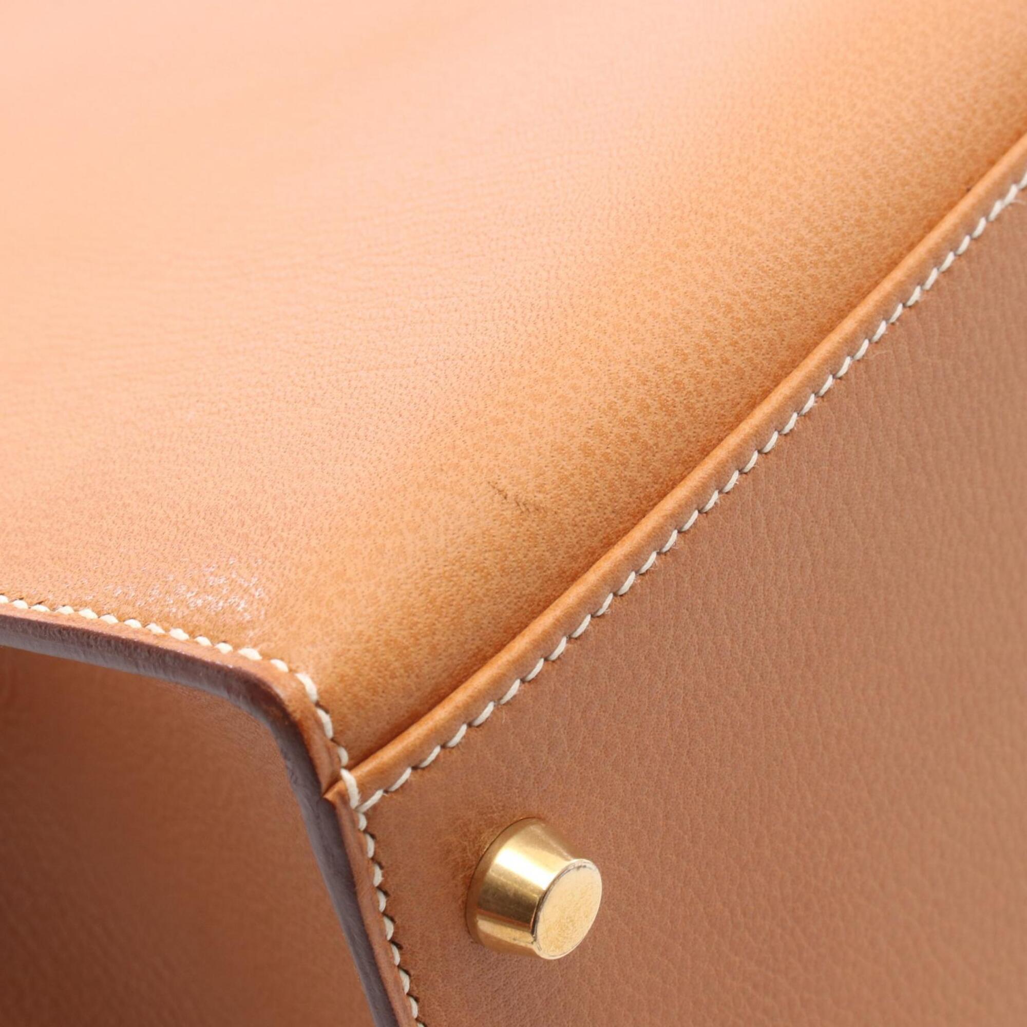 Hermes Brown Natural Leather Handbag (Pre-Owned)