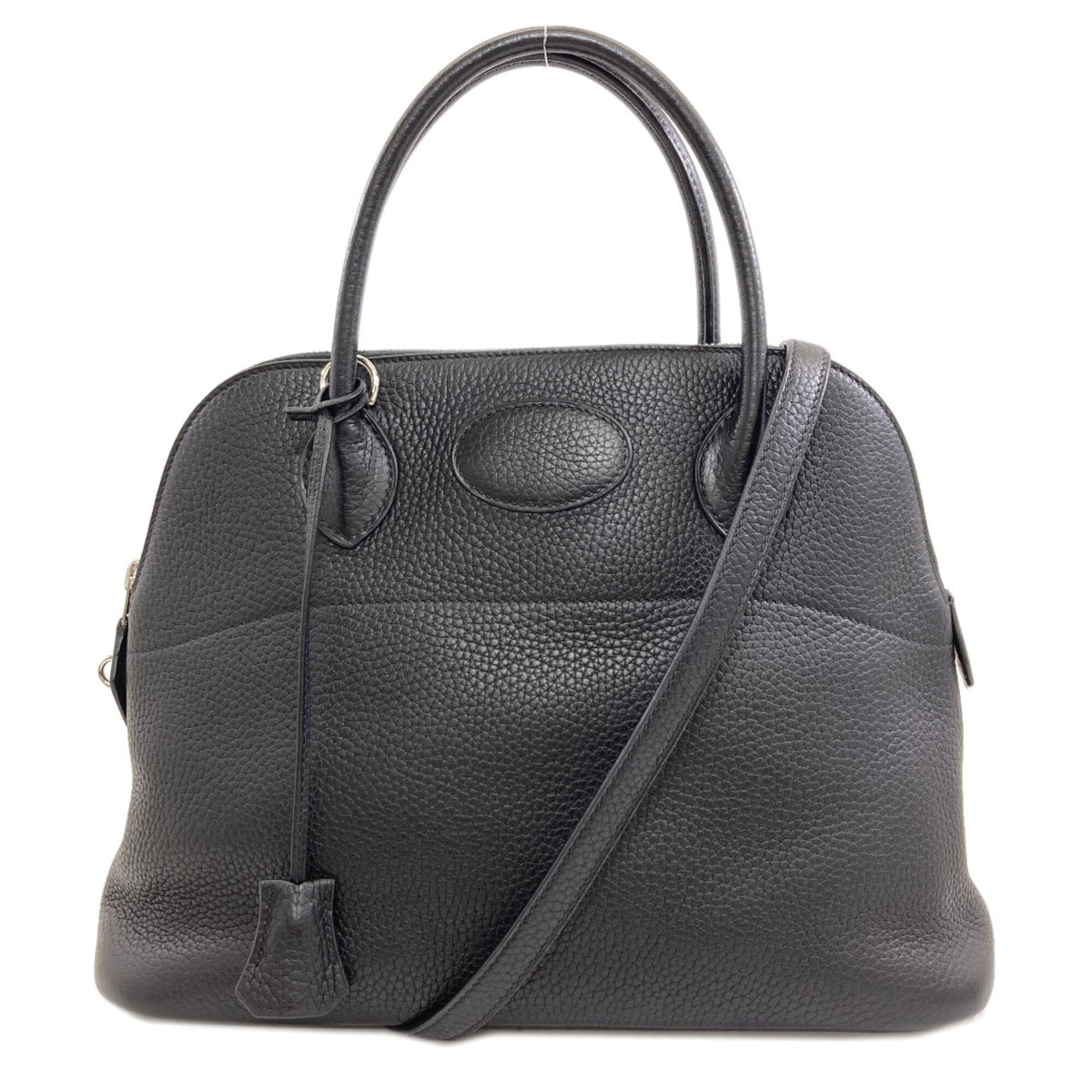 Hermes Black Taurillon Clemence Leather Handbag (Pre-Owned)