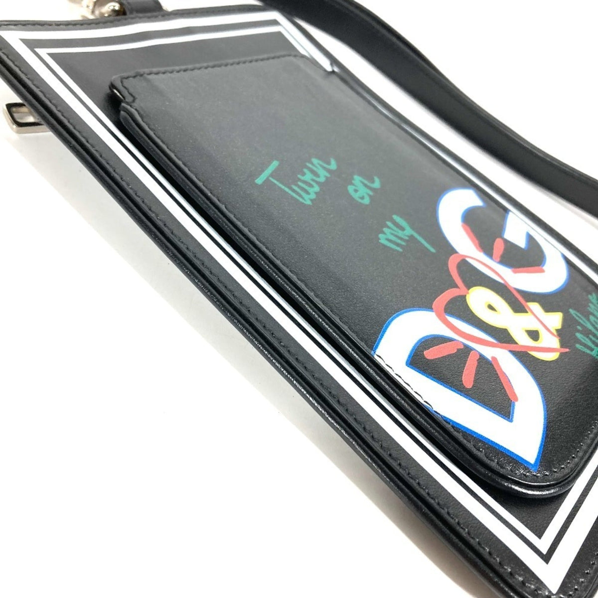 Dolce & Gabbana Black Leather Handbag Pouch (Pre-Owned)