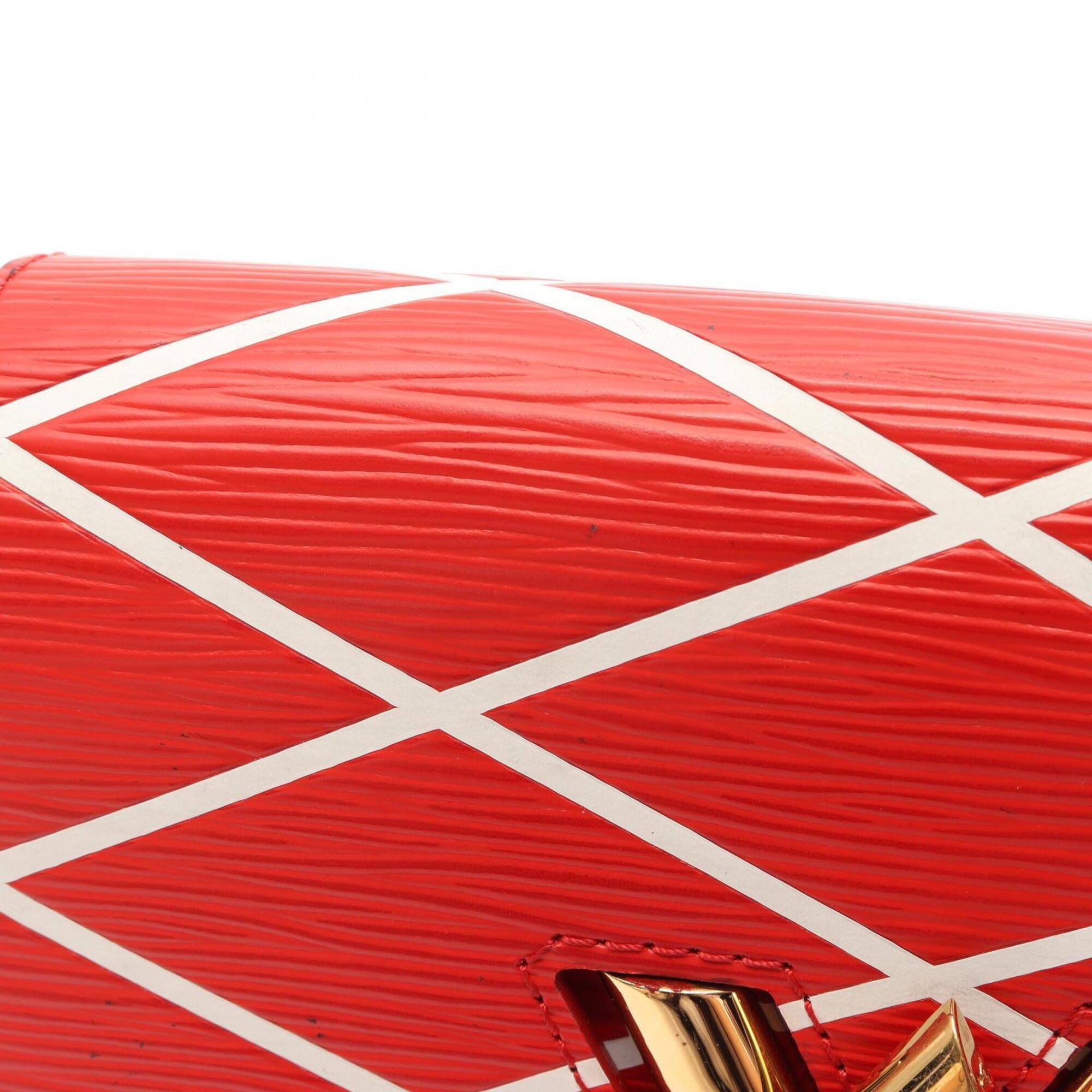 Louis Vuitton Red Color White Leather Handbag Shoulder Bag (Pre-Owned)
