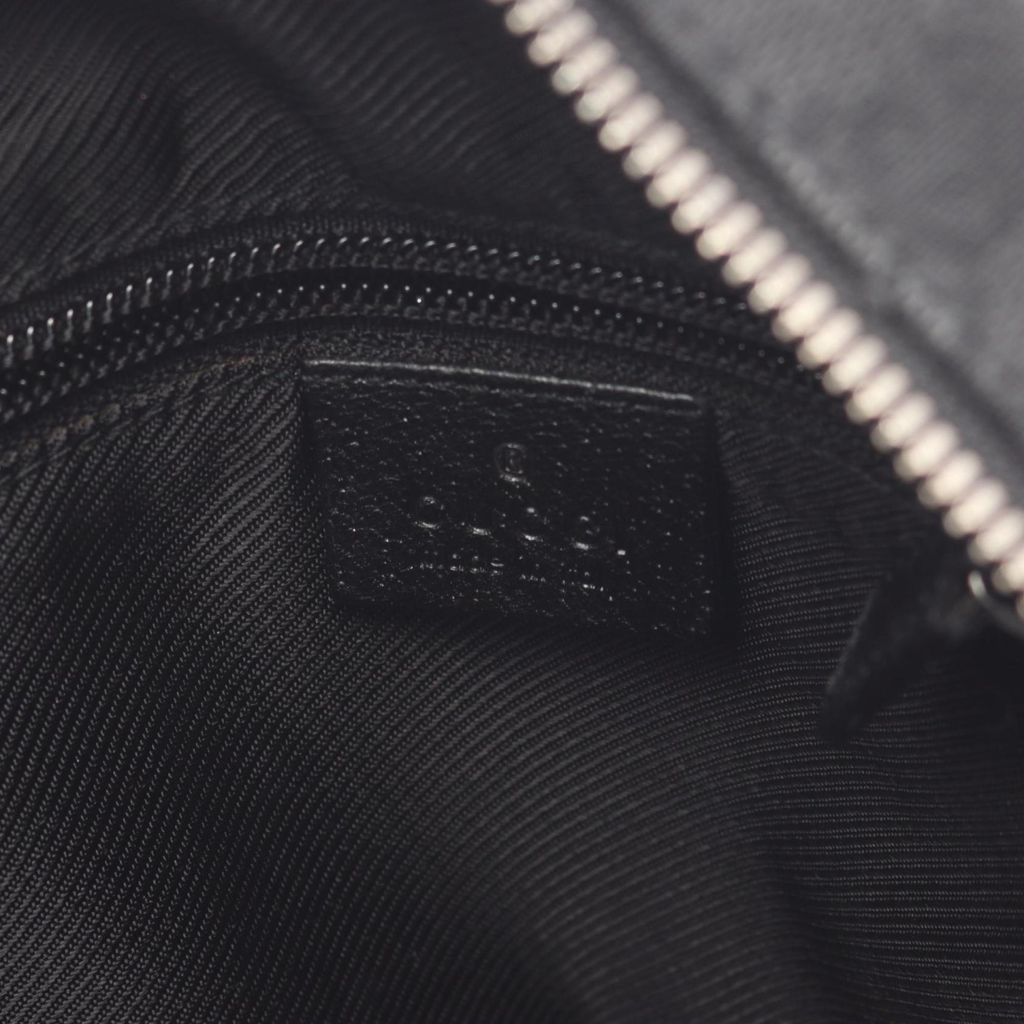 Gucci Black Gg Canvas Leather Handbag Shoulder Bag (Pre-Owned)