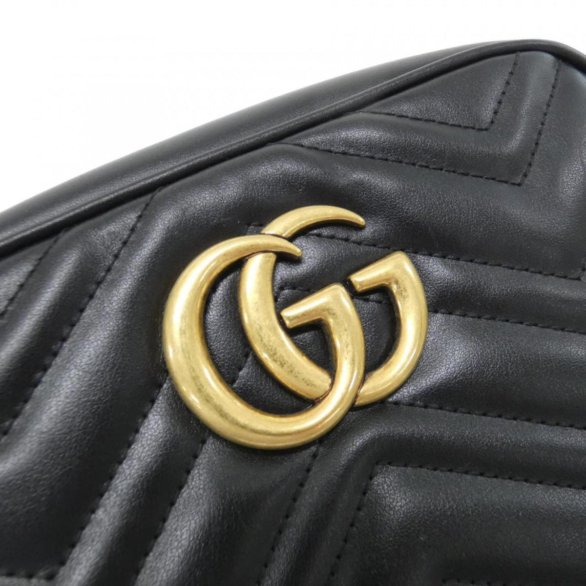 Gucci Gg Marmont Black Quilting Shoulder Bag (Pre-Owned)