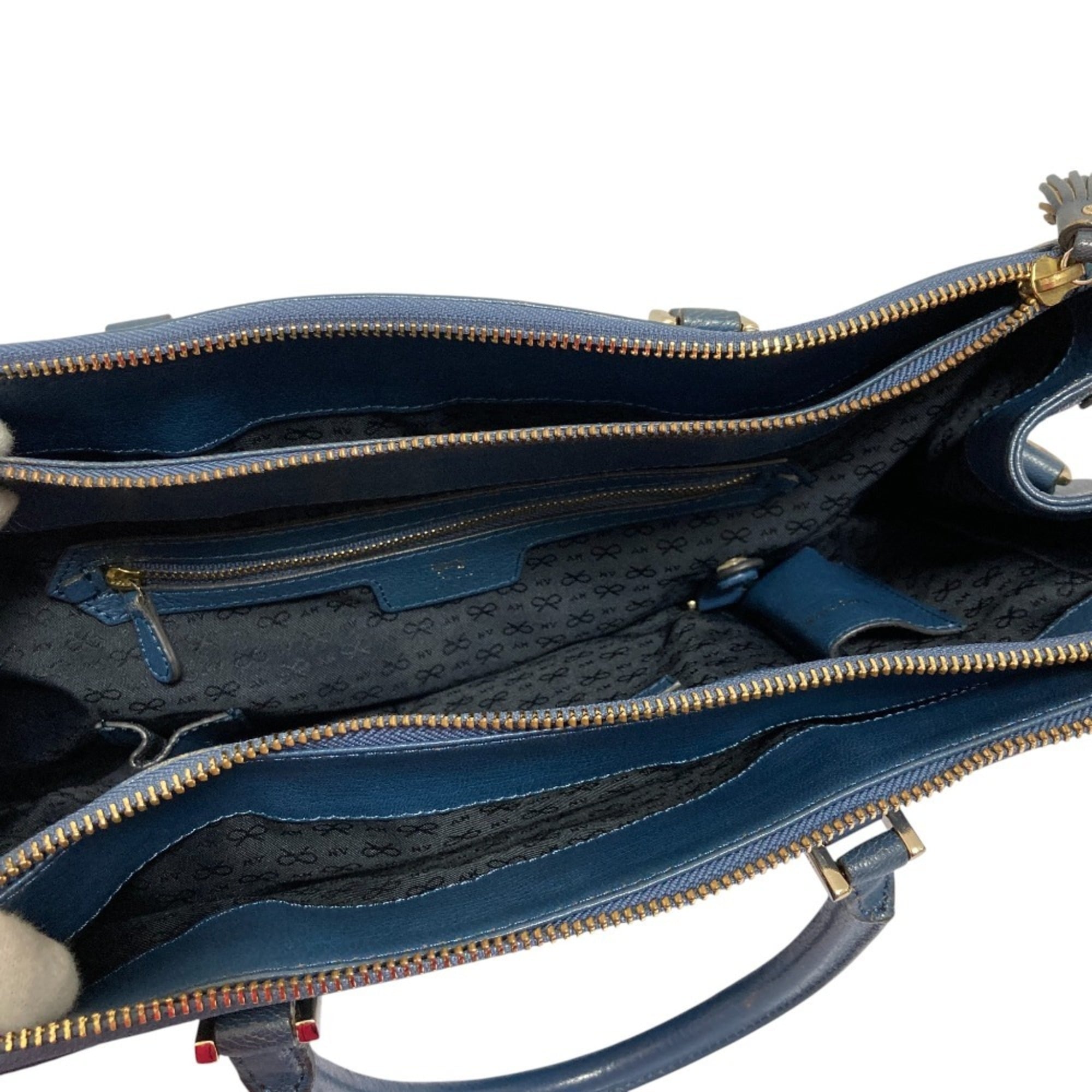 Anya Hindmarch Blue Handbag Shoulder Bag (Pre-Owned)