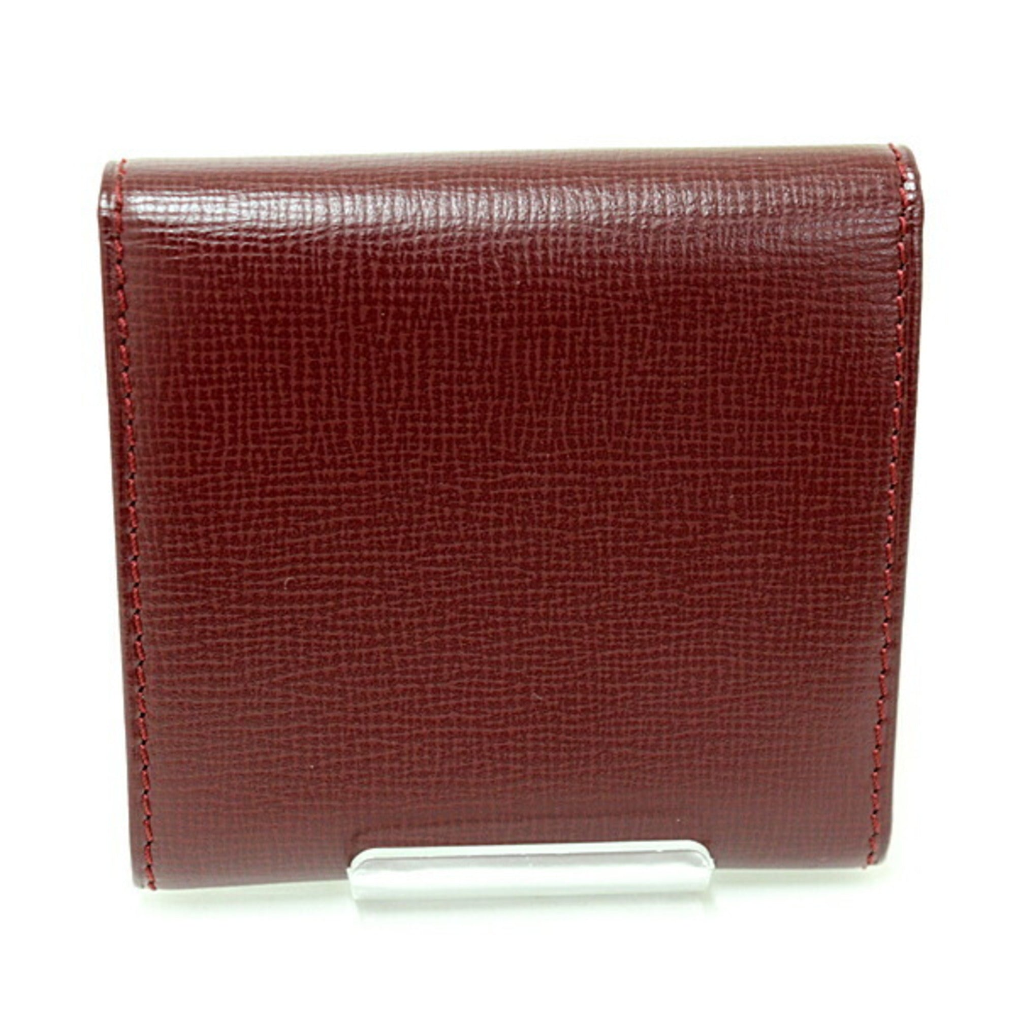 Cartier Bordeaux Leather Coin Purse/Coin Case (Pre-Owned)