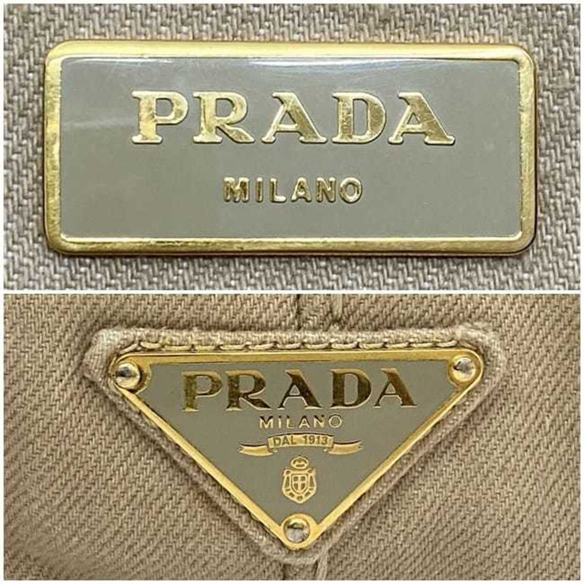 Prada Beige Canapa Handbag Tote Bag (Pre-Owned)