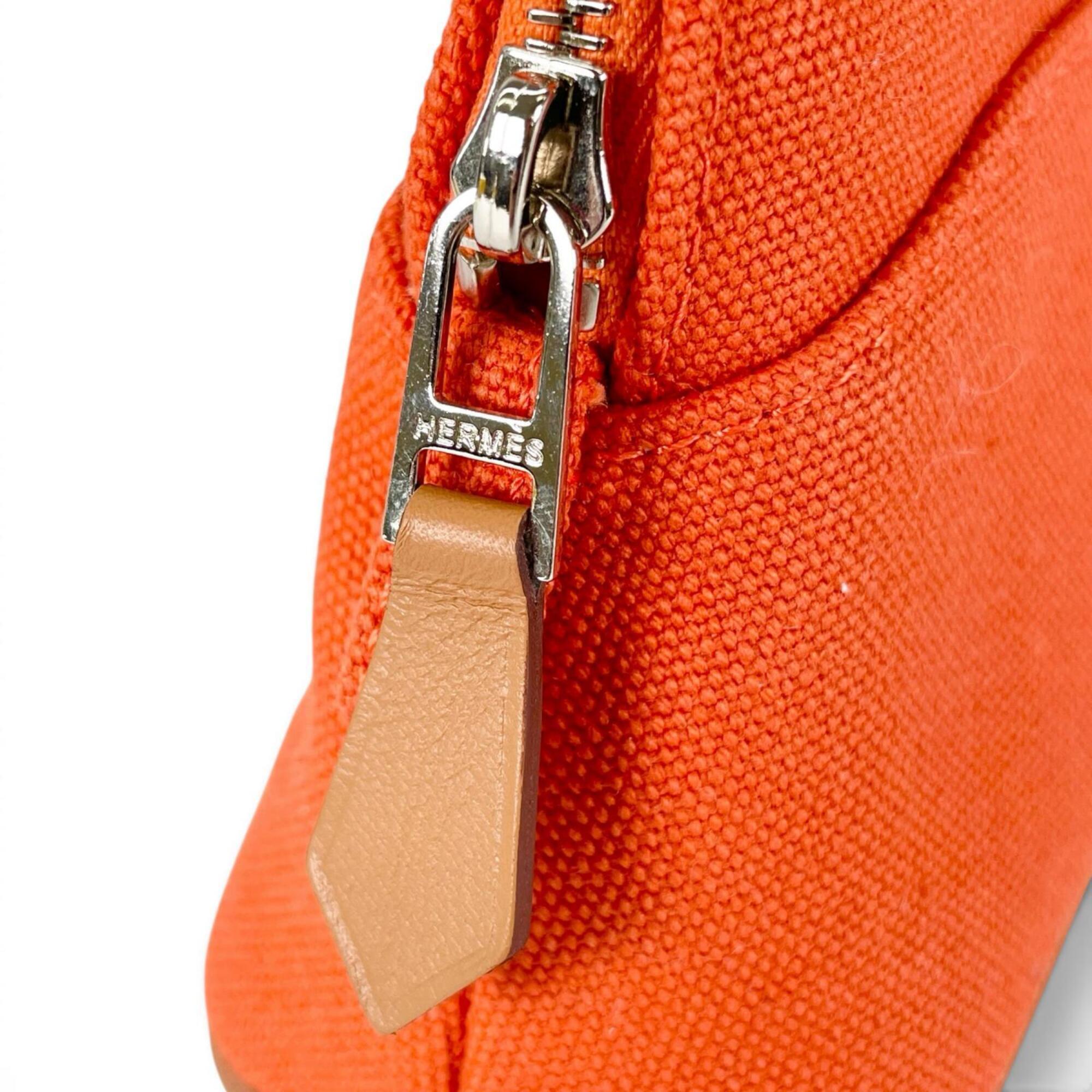 Hermes Orange Cotton Elastane Polyamide Leather Pouch (Pre-Owned)