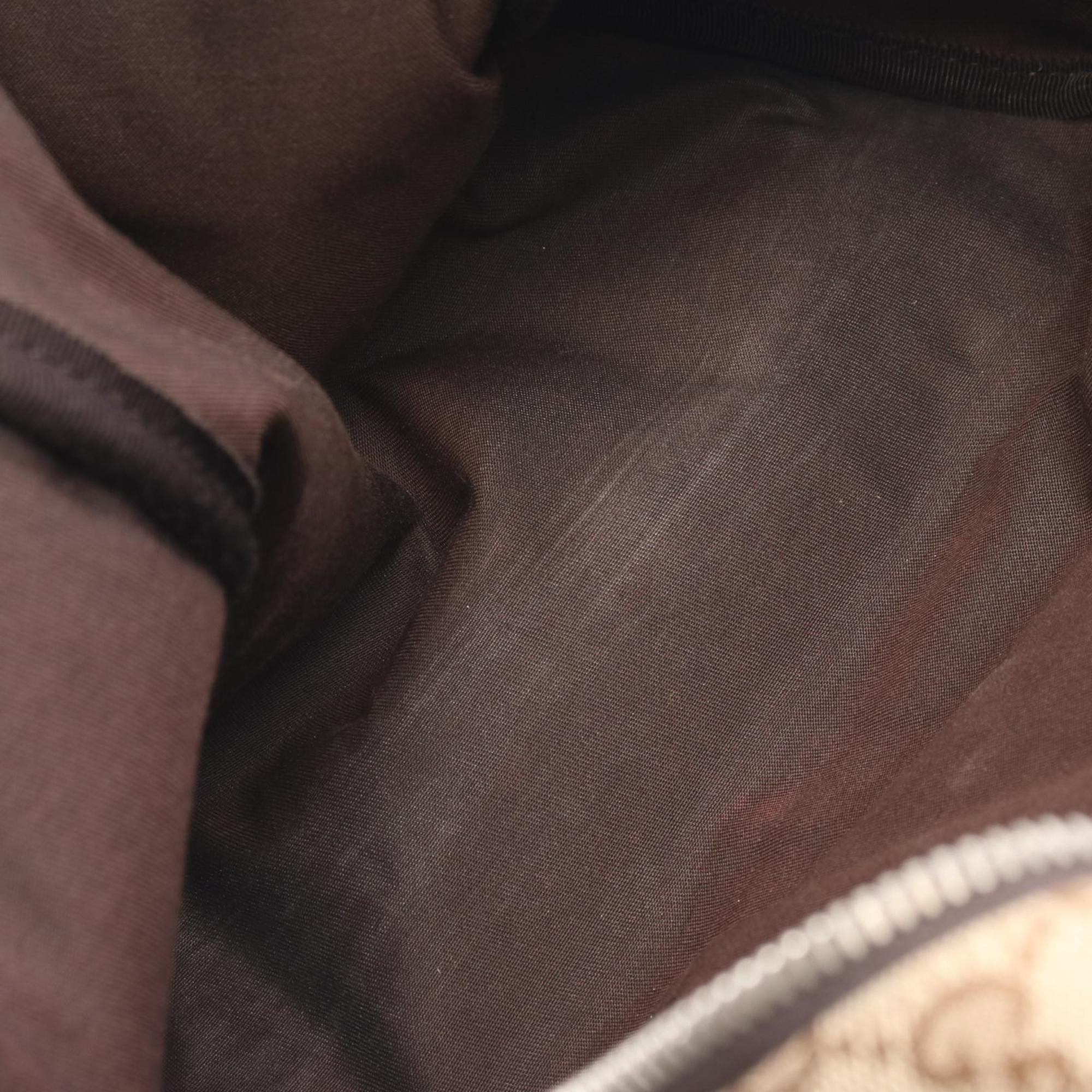 Gucci Gg Canvas Beige Brown Gg Canvas Backpack (Pre-Owned)