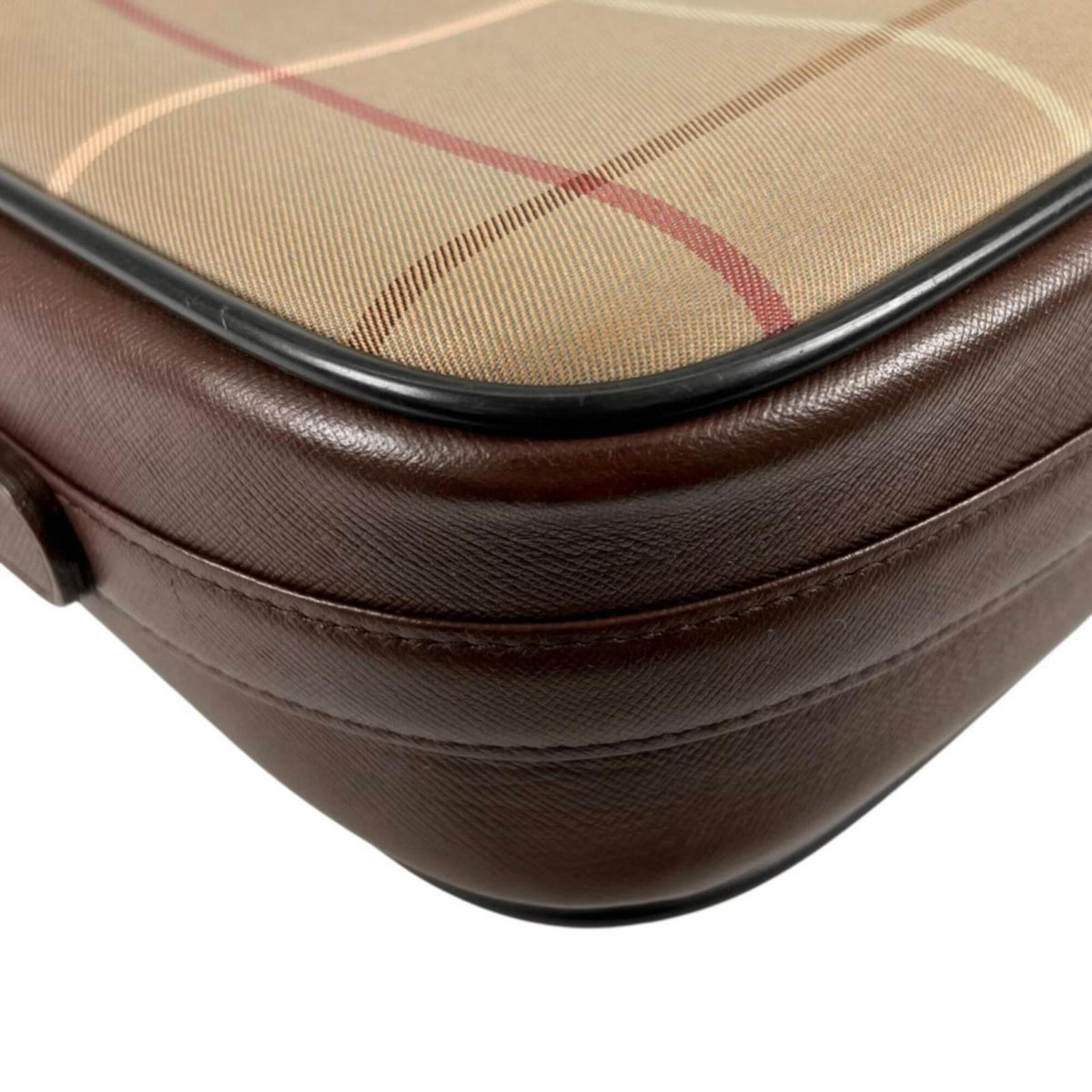 Burberry Brown Khaki Canvas Leather Shoulder Bag (Pre-Owned)