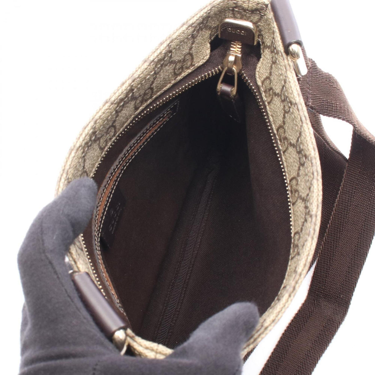 Gucci Beige Brown Pvc Leather Handbag Shoulder Bag (Pre-Owned)