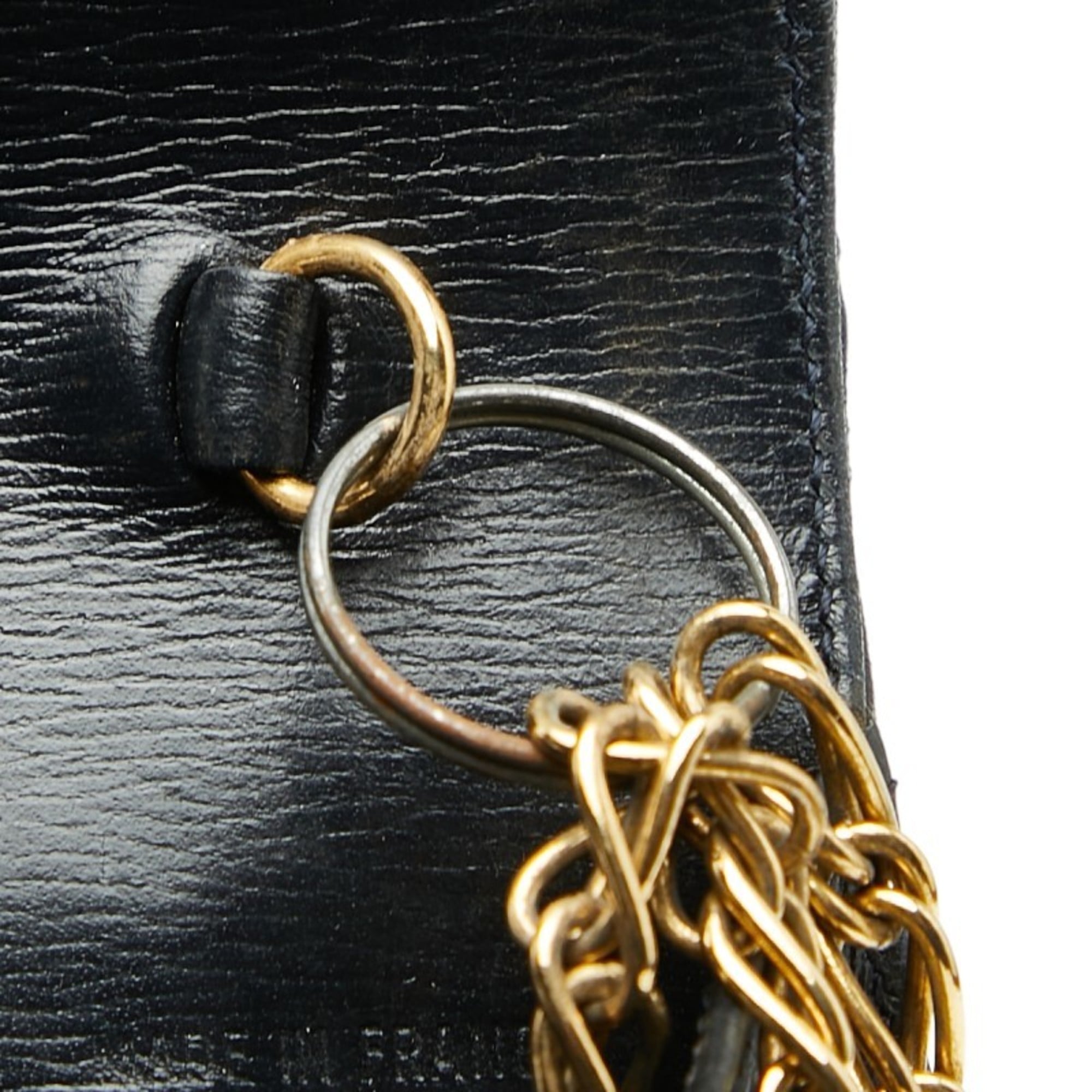 Cartier Sapphire Line Navy Leather Shoulder Bag (Pre-Owned)
