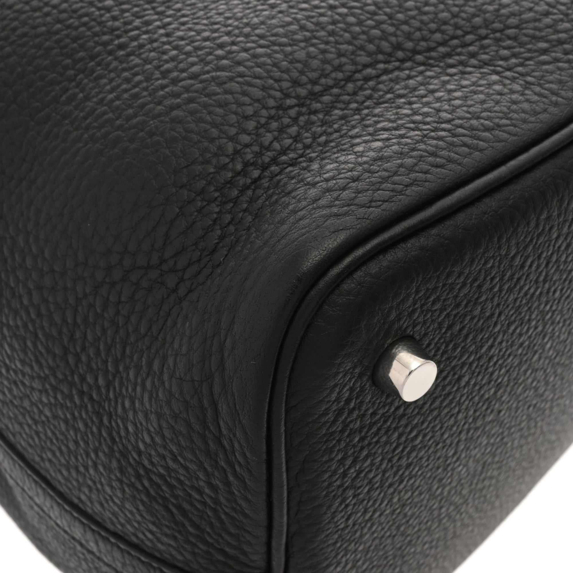 Hermes Black Taurillon Clemence Leather Handbag (Pre-Owned)