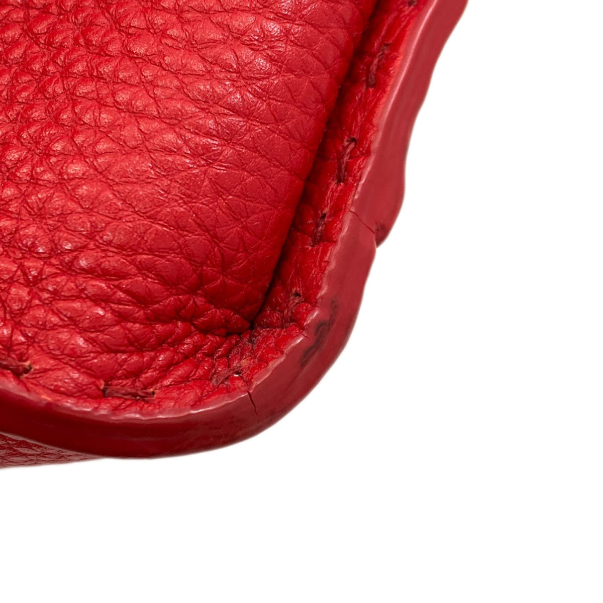 Fendi Peekaboo Red Color Leather Handbag (Pre-Owned)