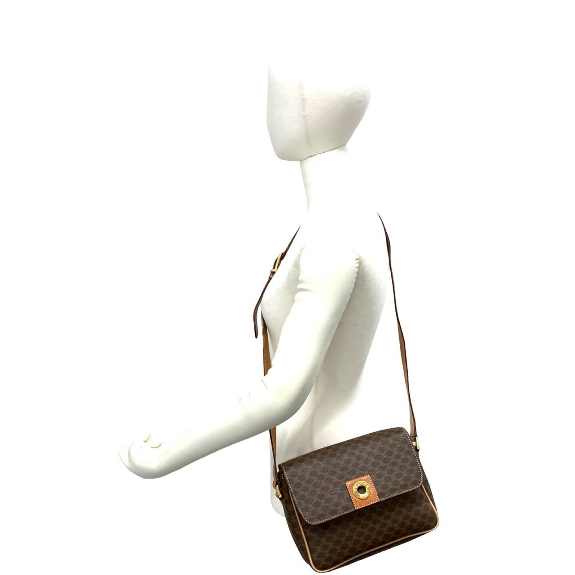 Celine Brown Leather Pvc Shoulder Bag (Pre-Owned)