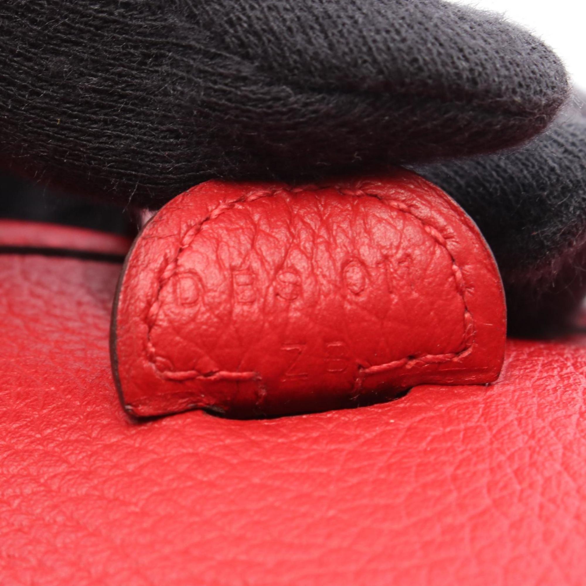 Hermes Red Color Taurillon Clemence Leather Shoulder Bag (Pre-Owned)