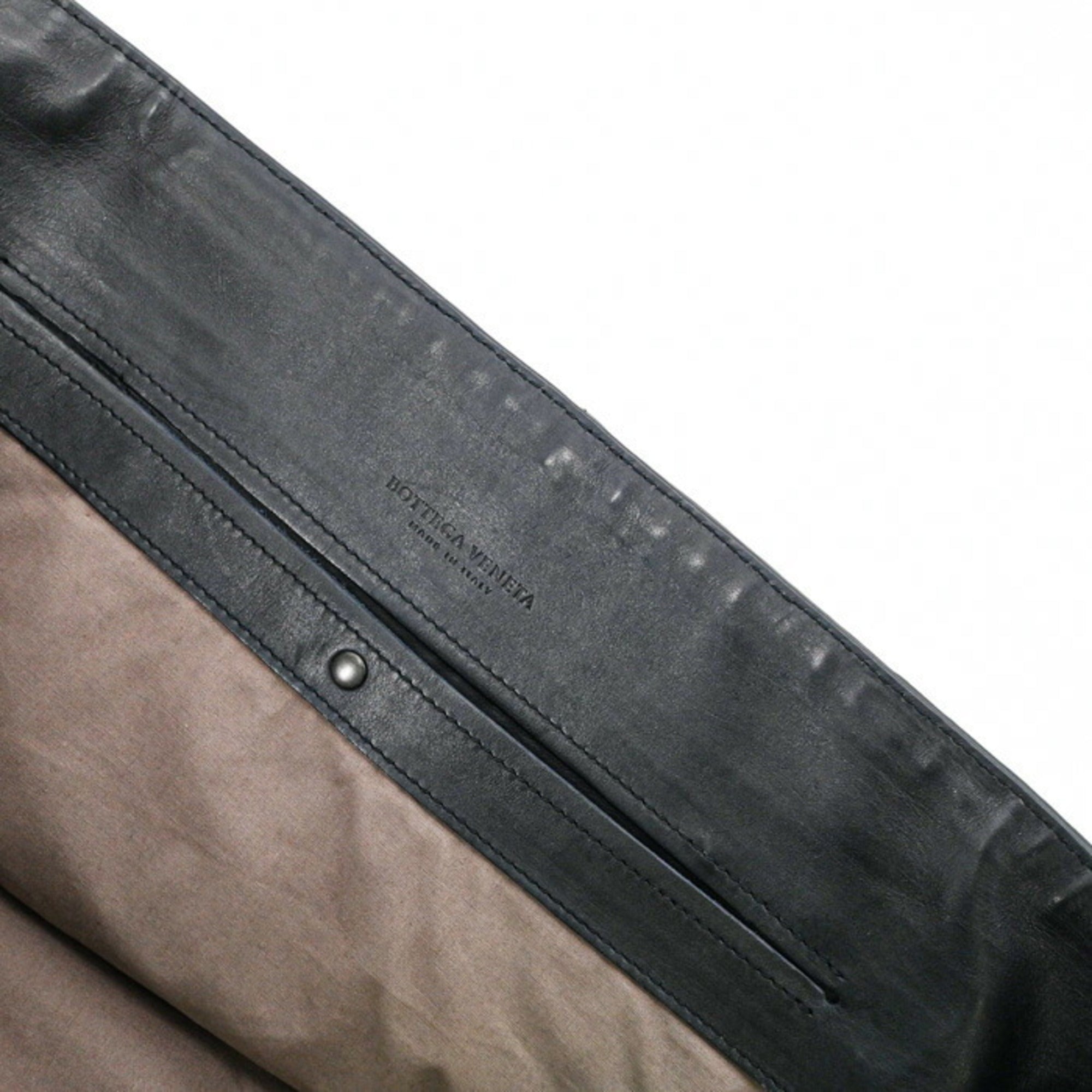 Bottega Veneta Black Navy Intrecciato Tote Bag (Pre-Owned)