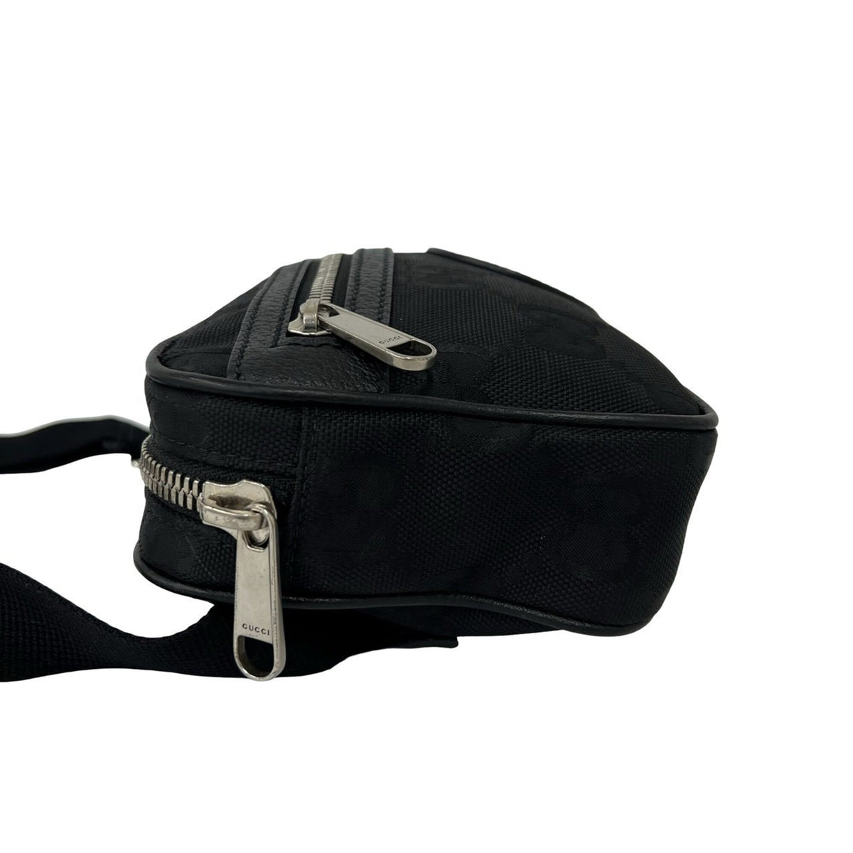 Gucci Black Nylon Leather Pochette Shoulder Bag Sling Bag (Pre-Owned)