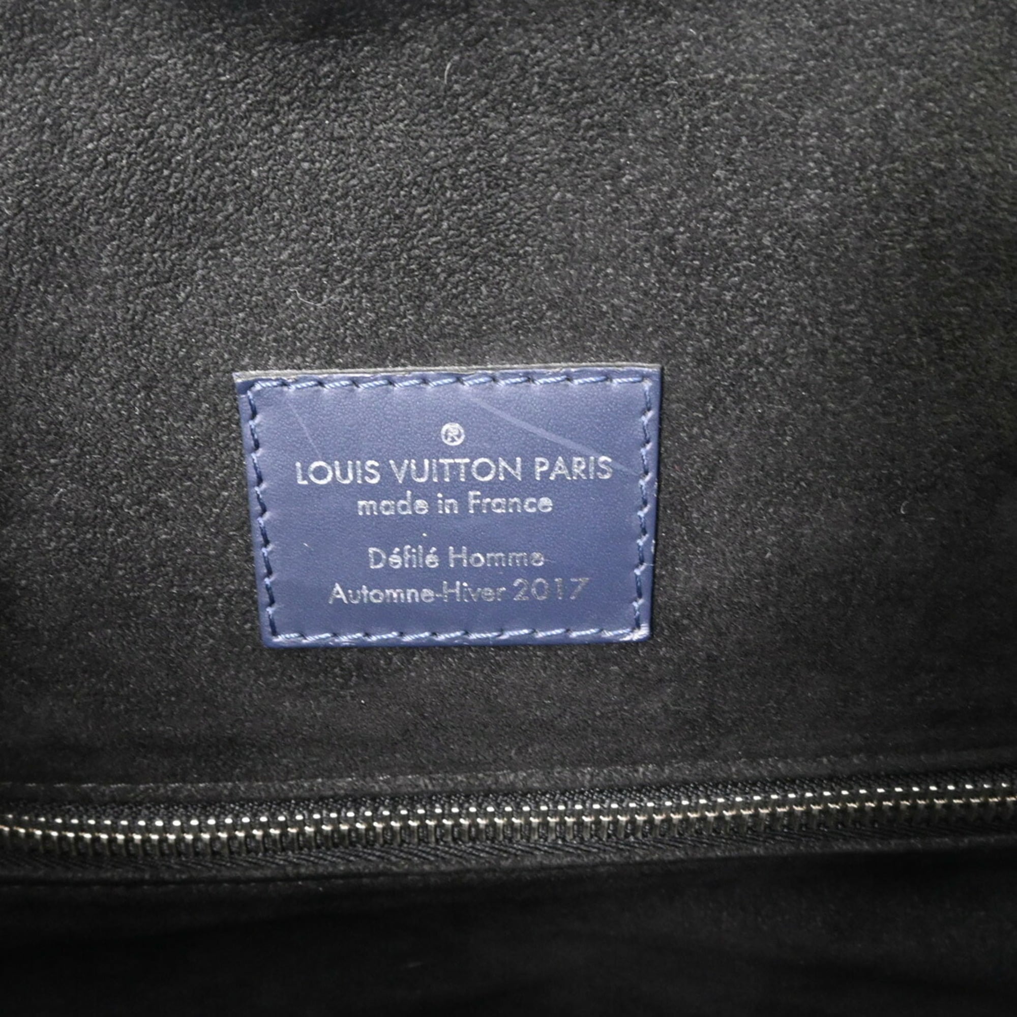 Louis Vuitton Black Blue Gray Monogram Eclipse Monogram Eclipse Epi Leather Backpack (Pre-Owned)