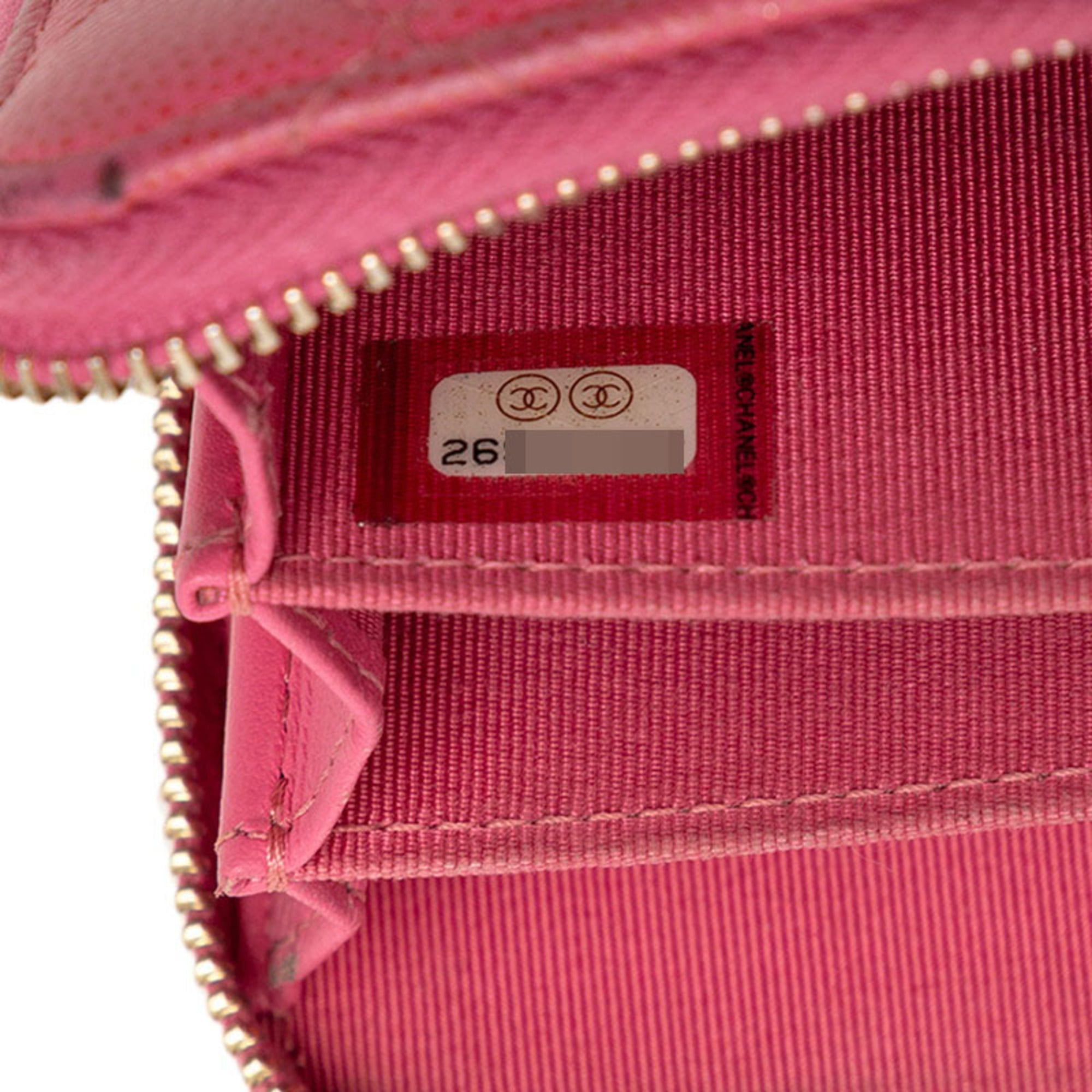 Chanel Pink Grained Calfskin Coin Purse/Coin Case (Pre-Owned)