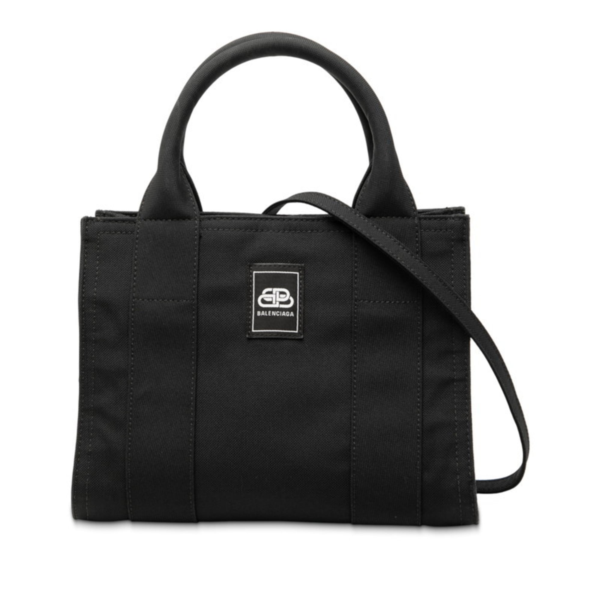 Balenciaga Black Canvas Handbag Shoulder Bag (Pre-Owned)