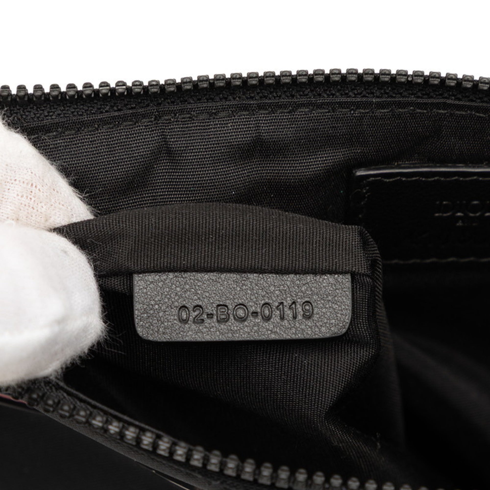 Christian Dior Black Multi-Color Nylon Leather Clutch Bag Handbag Pouch (Pre-Owned)
