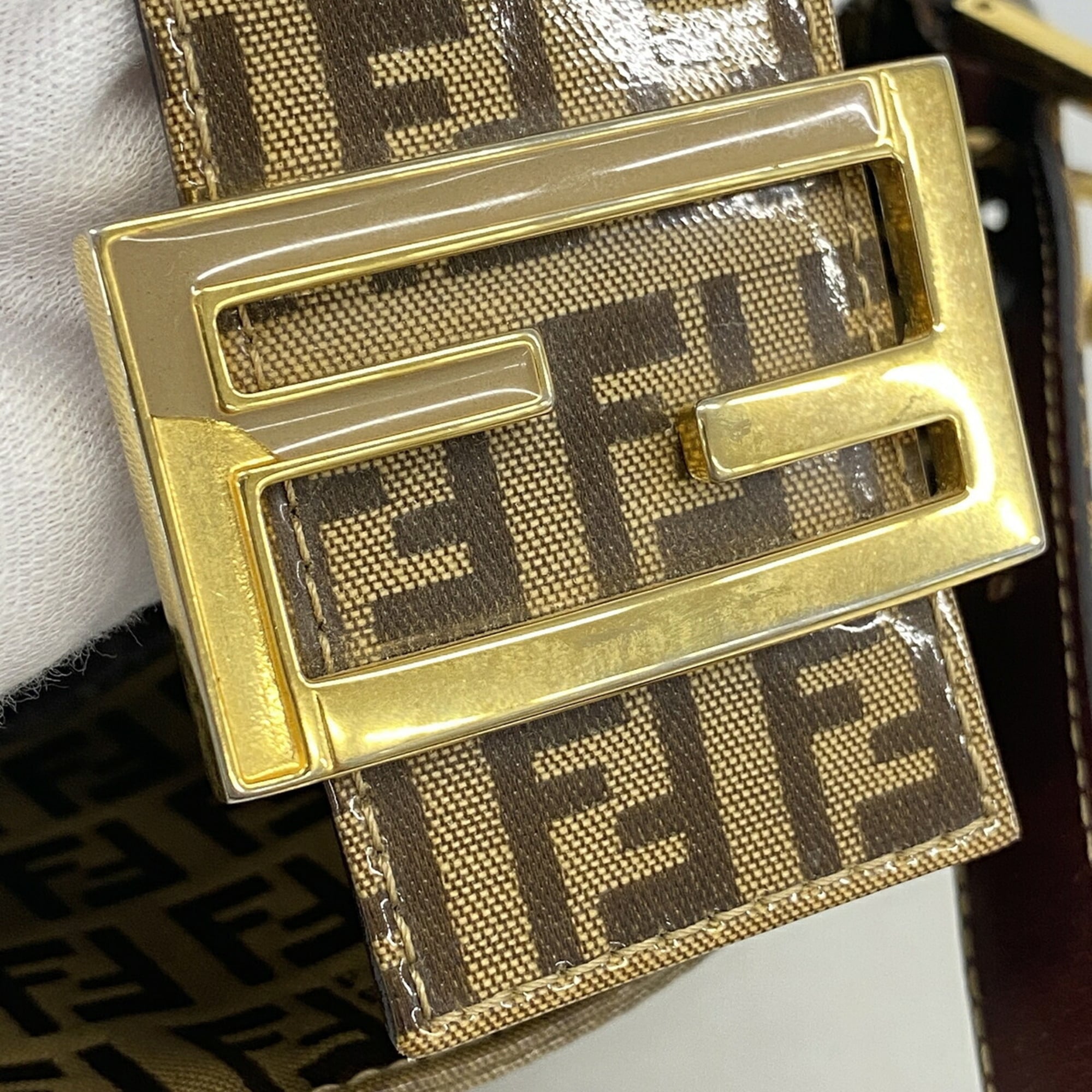 Fendi Brown Coated Canvas Handbag (Pre-Owned)