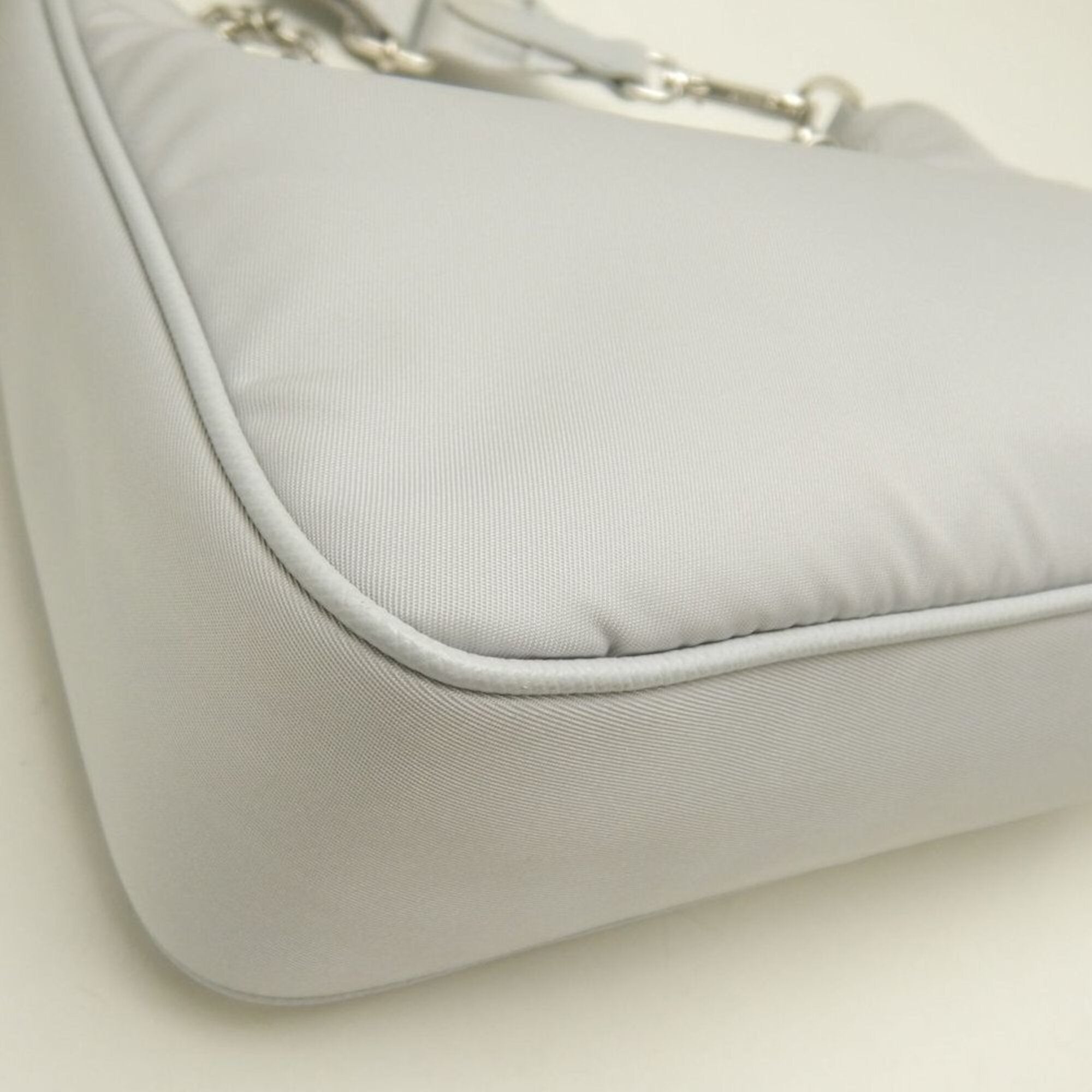 Prada Silver Nylon Shoulder Bag (Pre-Owned)