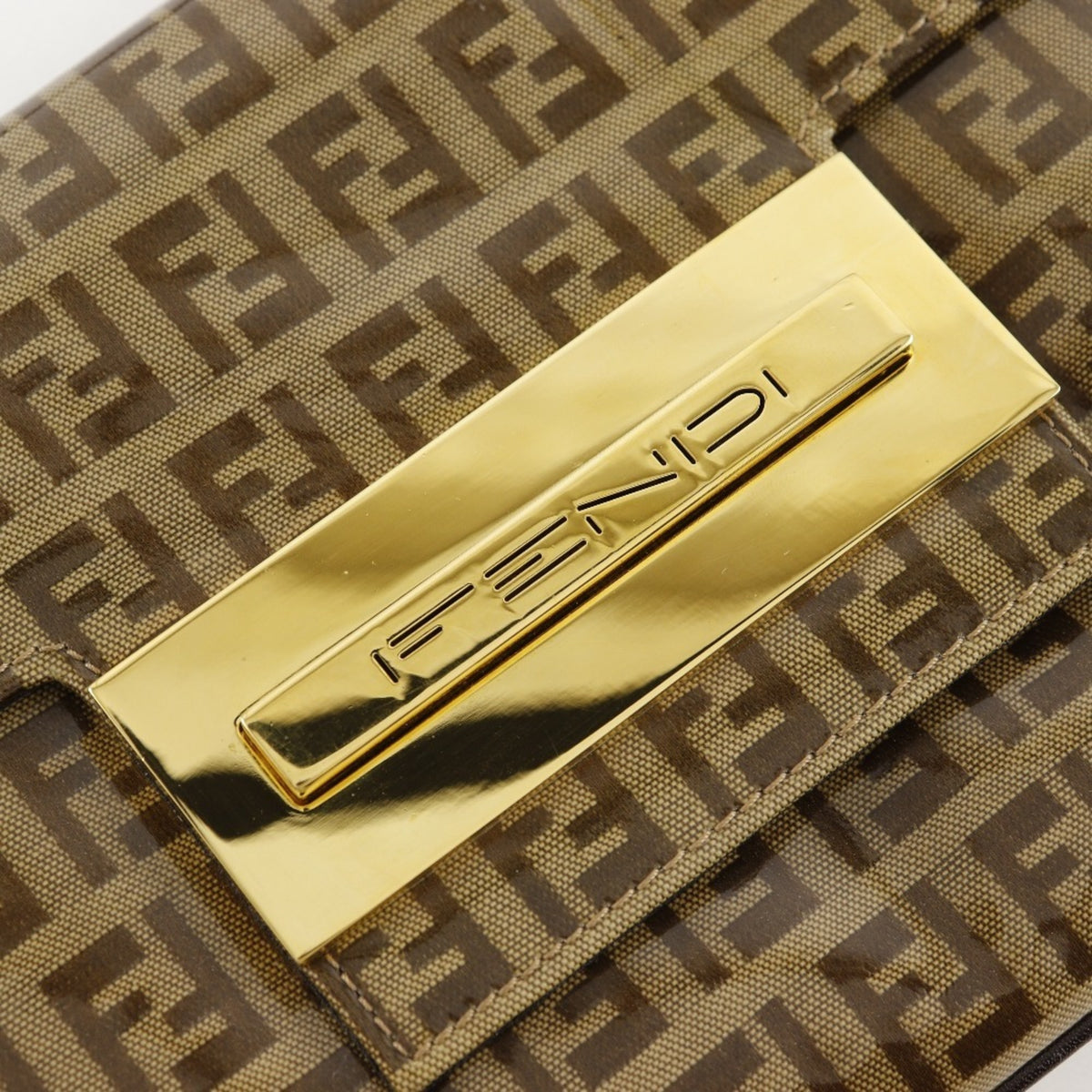 Fendi Brown Vinyl Shoulder Bag (Pre-Owned)