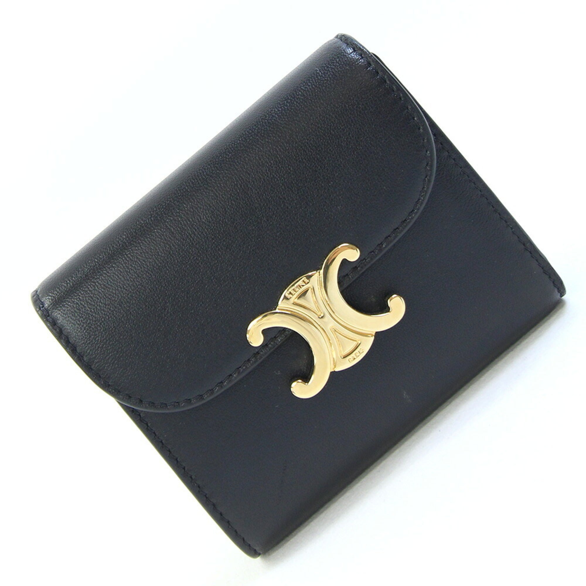 Celine Black Leather Wallet (Tri-Fold) (Pre-Owned)