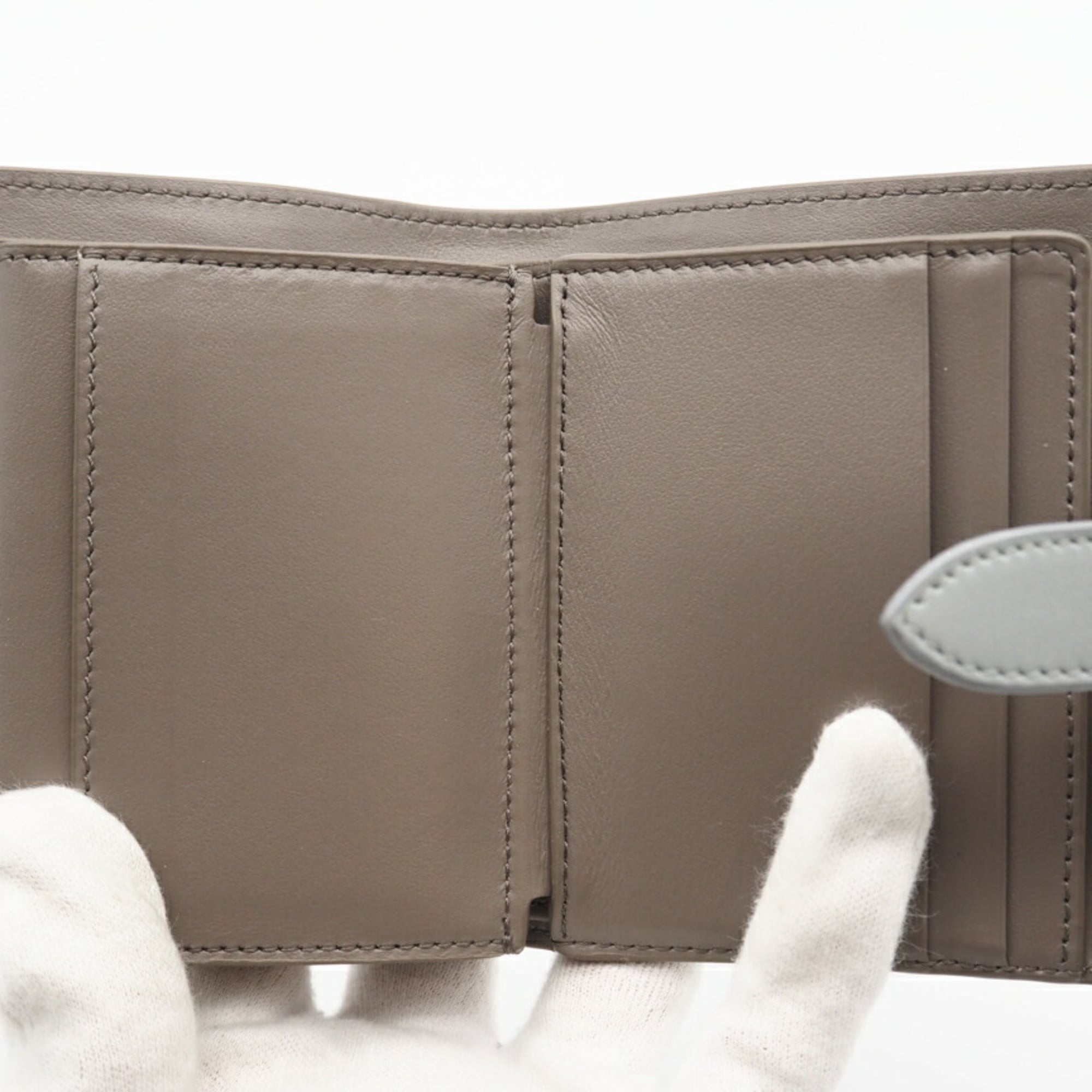 Celine Beige Blue Leather Wallet (Bi-Fold) (Pre-Owned)