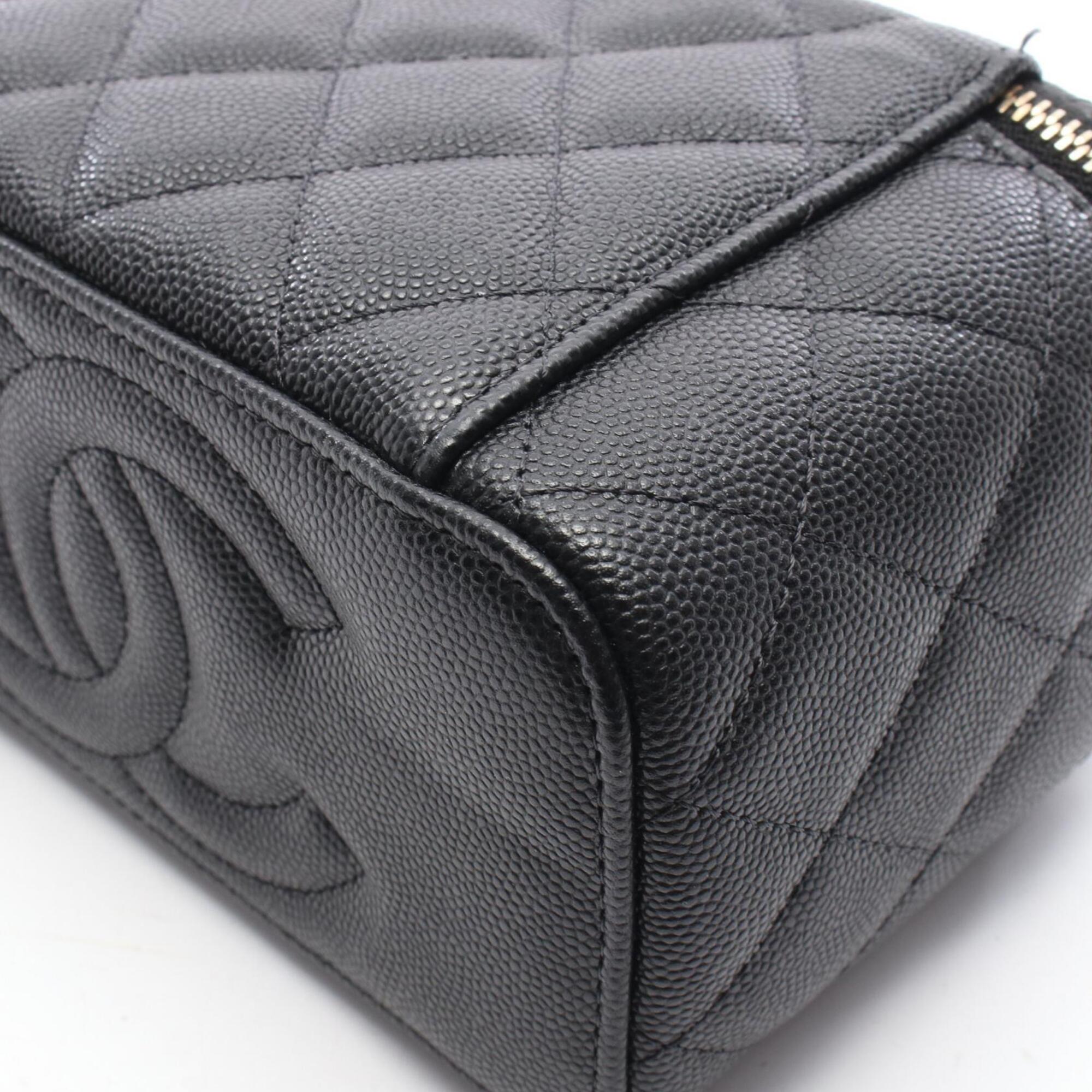 Chanel Black Leather Handbag Shoulder Bag (Pre-Owned)