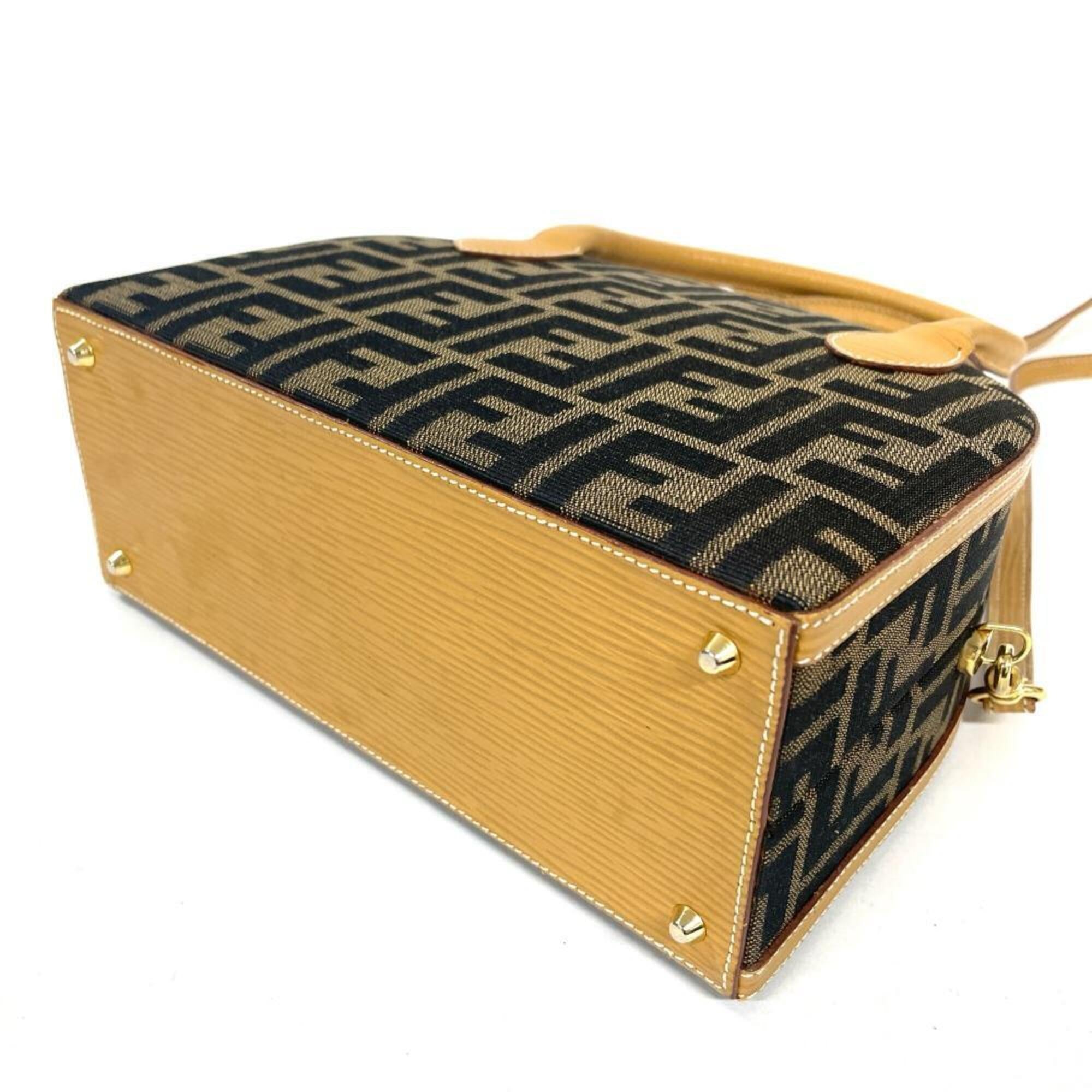 Fendi Zucca Canvas Handbag Shoulder Bag (Pre-Owned)