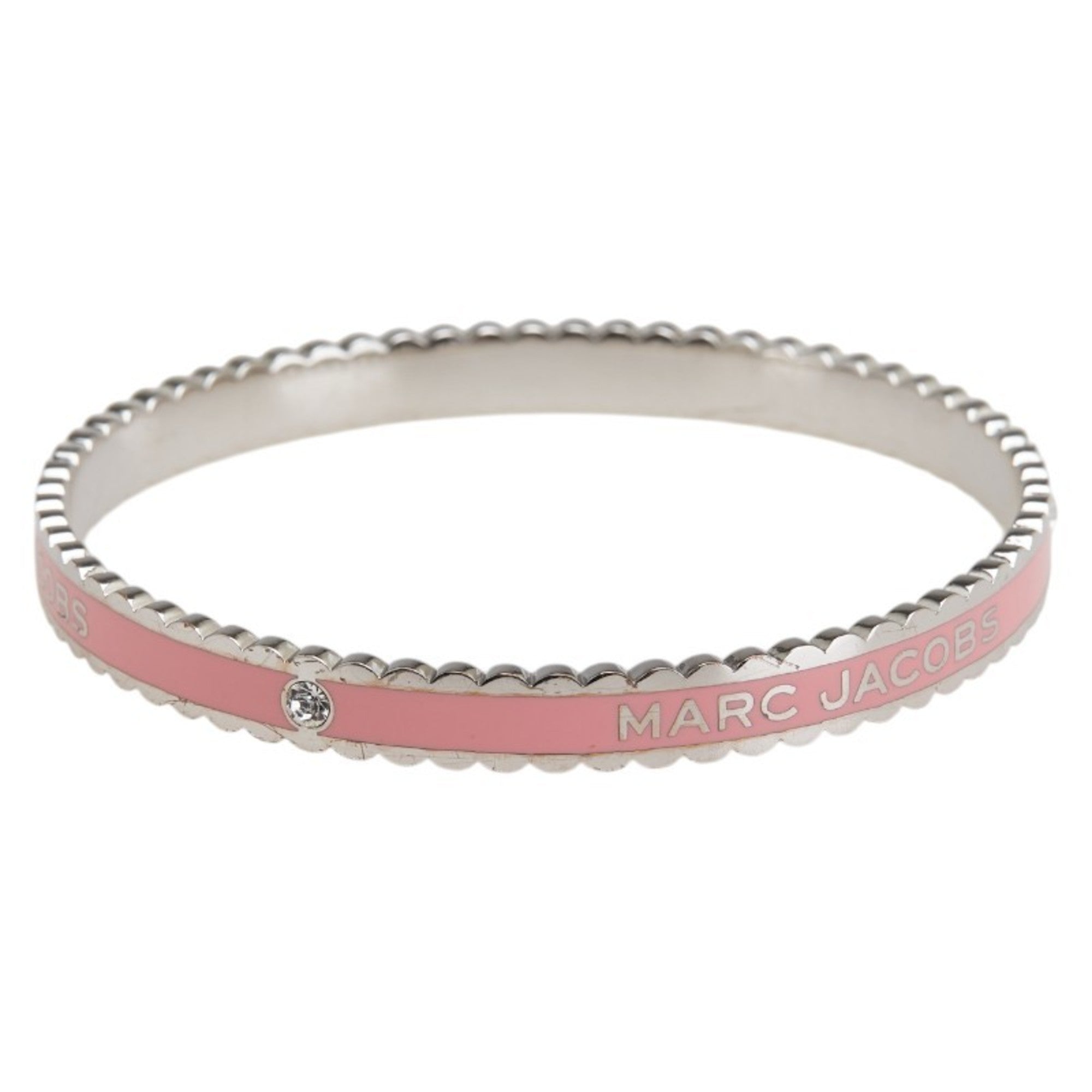 Marc Jacobs Silver Pink Metal Band Ring (Pre-Owned)